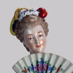 Antique Volkstedt Hand Painted & Gilt Porcelain Figure Of A Woman C1890