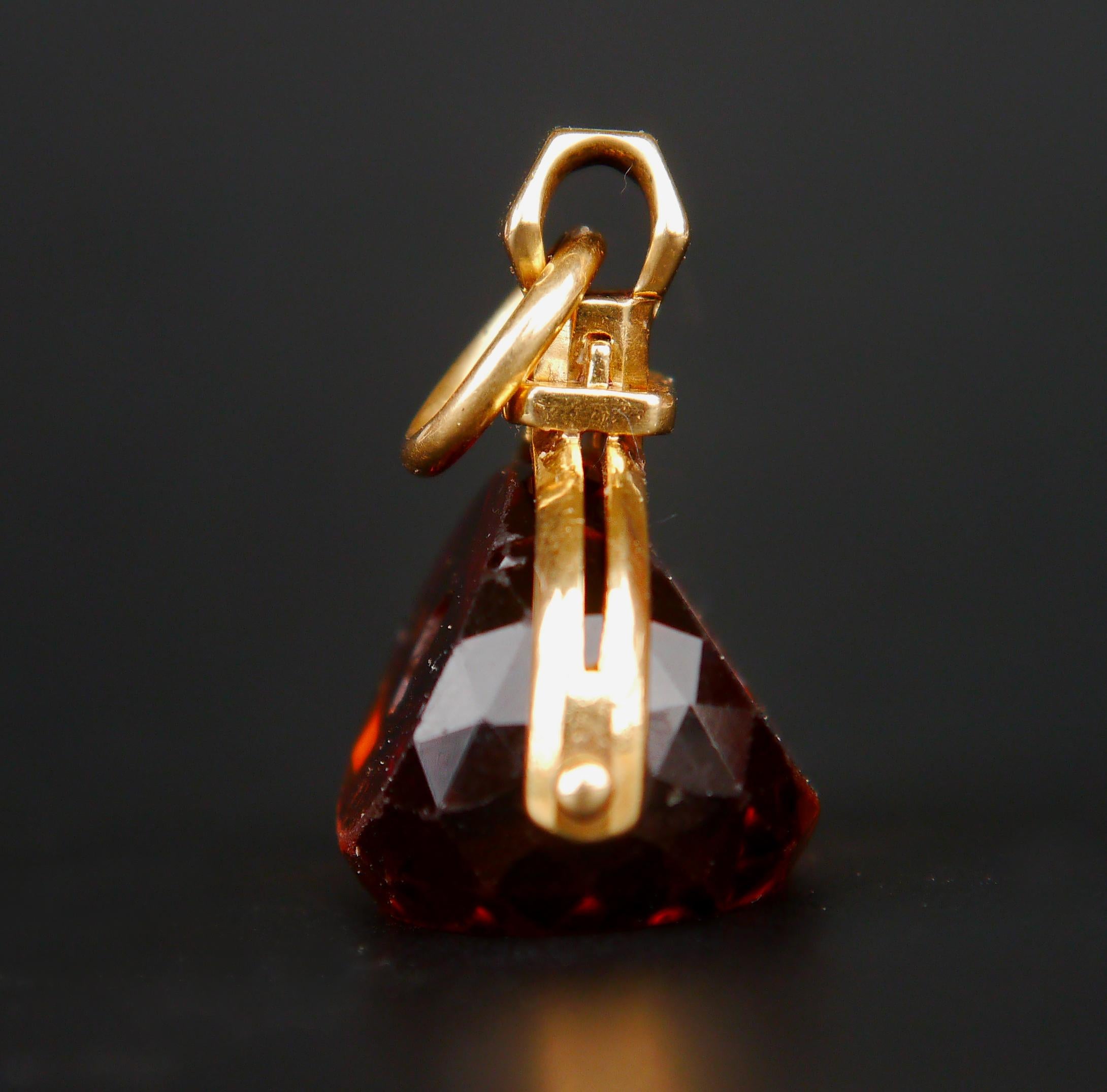 Taglio antico europeo Antico von Aminoff 3 Intaglio Fob Cera Sigillo Citrino oro massiccio 18K / 8.7gr in vendita
