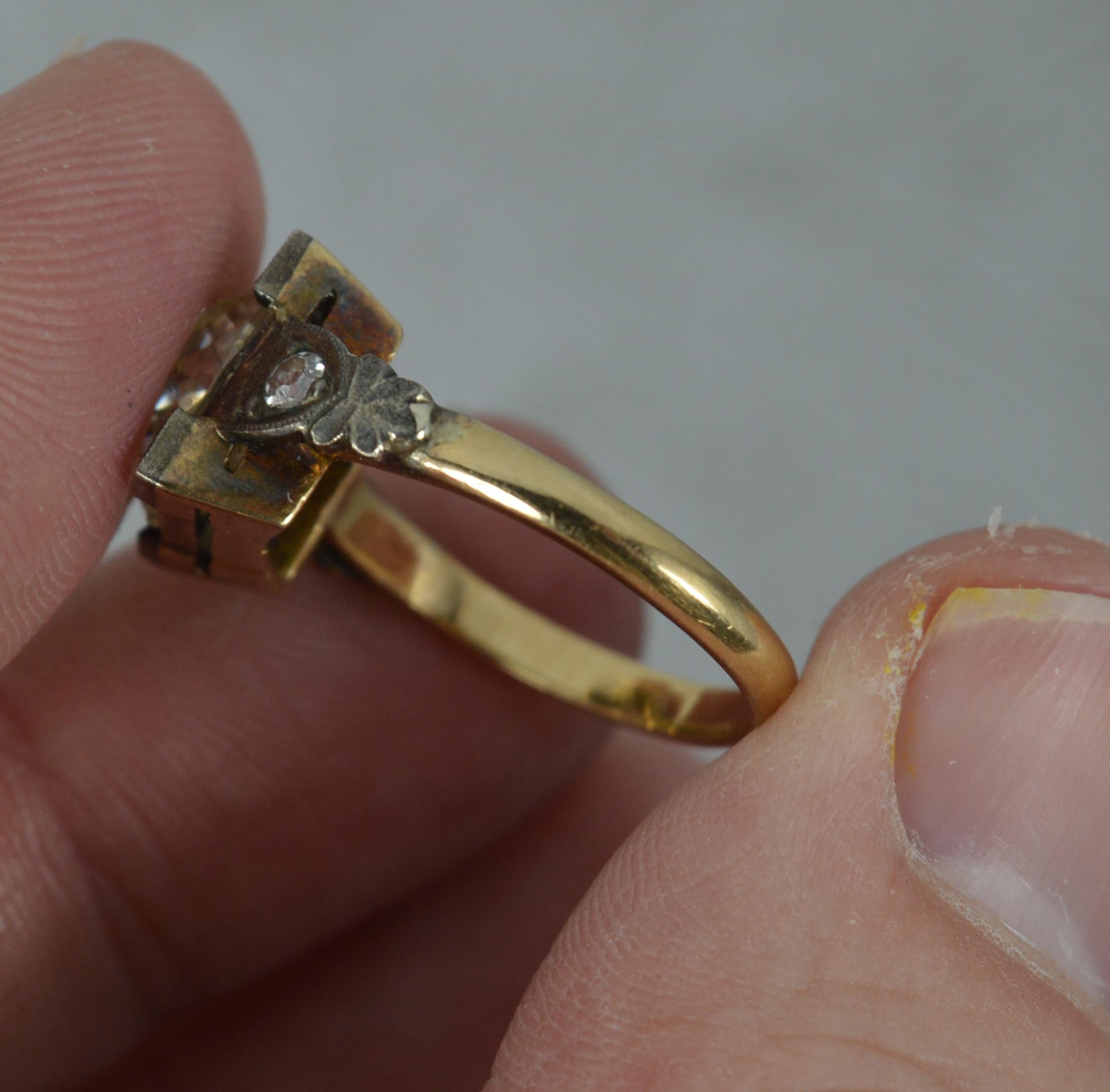 Antique Vs 3.36ct Old Cut Diamond and 18ct Gold Solitaire Engagement Ring In Excellent Condition In St Helens, GB