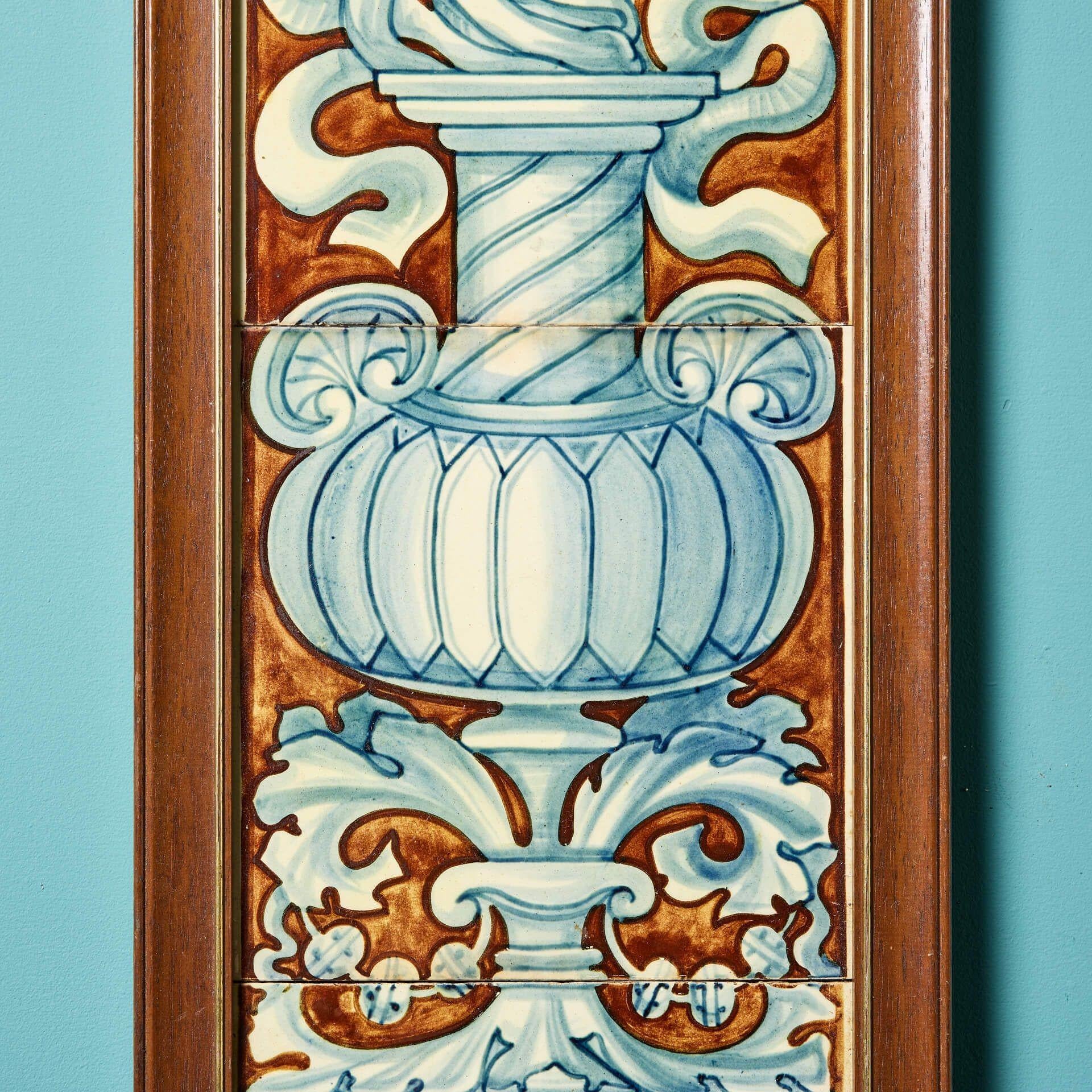 Antike gerahmte Kacheltafel von W. B. Simpson & Sons mit Kachelrahmen (Englisch) im Angebot