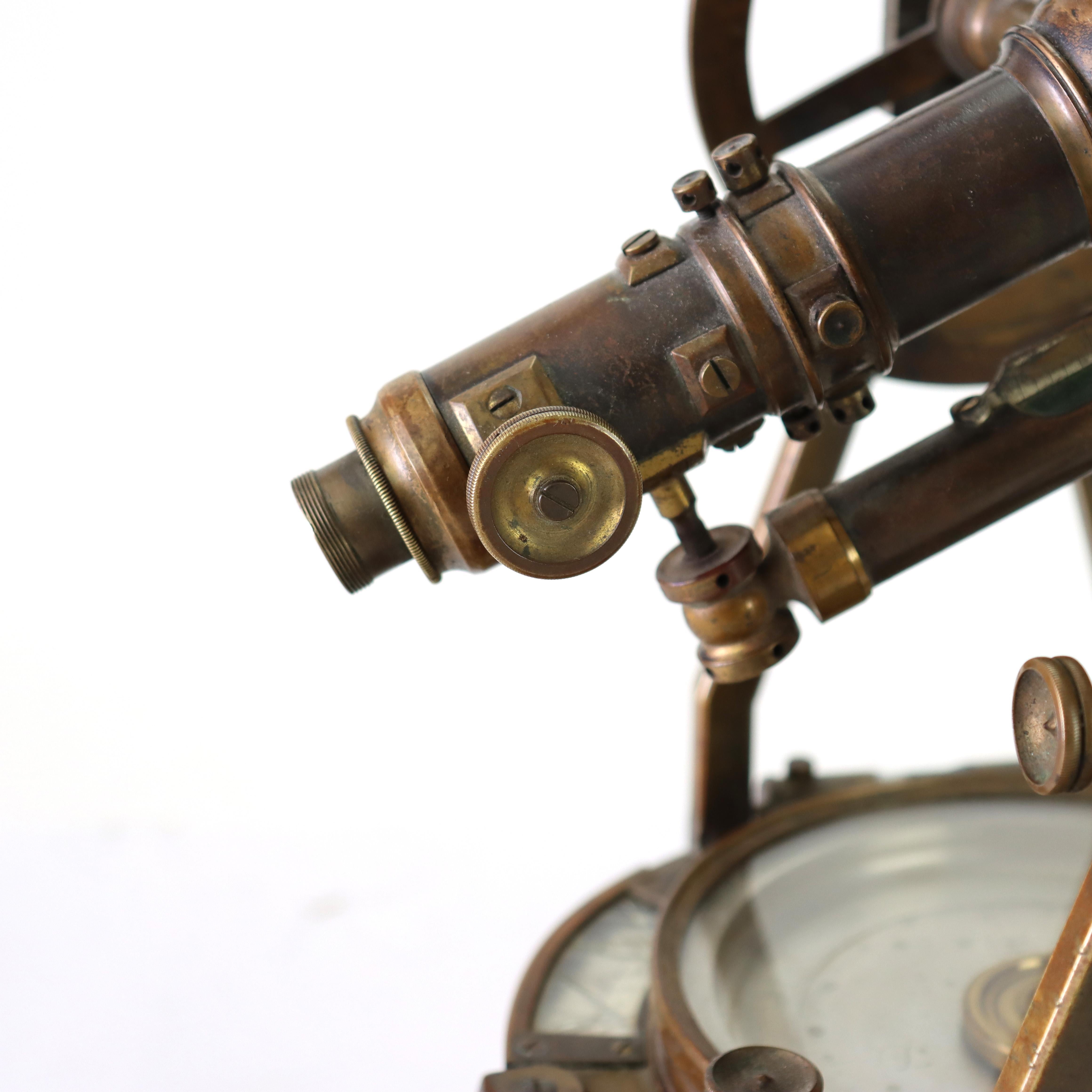Antique W. & L. E. Gurley Co. Brass Surveyor’s Transit/Theodolite c1890 For Sale 5