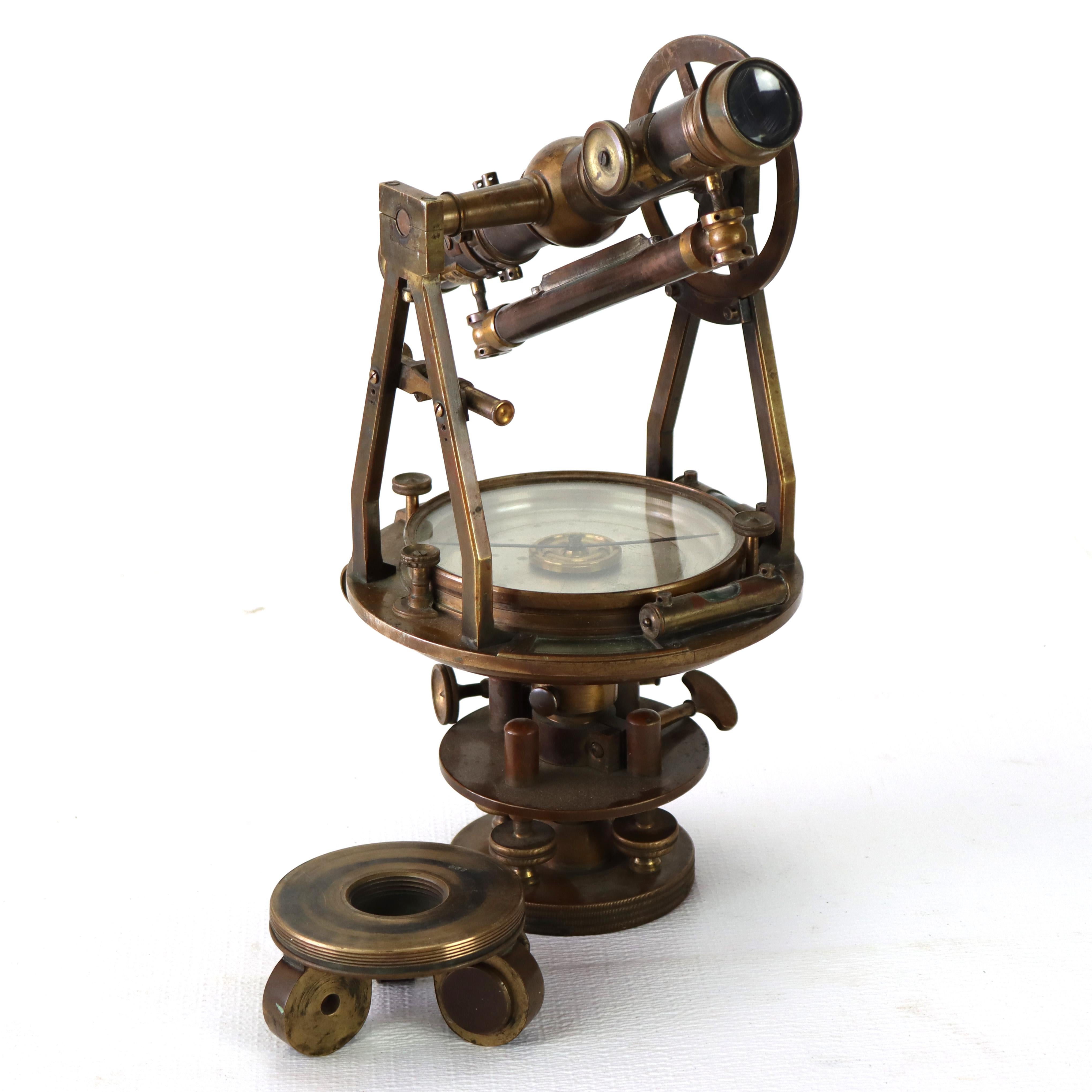 Antique W. & L. E. Gurley Co. Brass Surveyor’s Transit/Theodolite c1890 For Sale 6