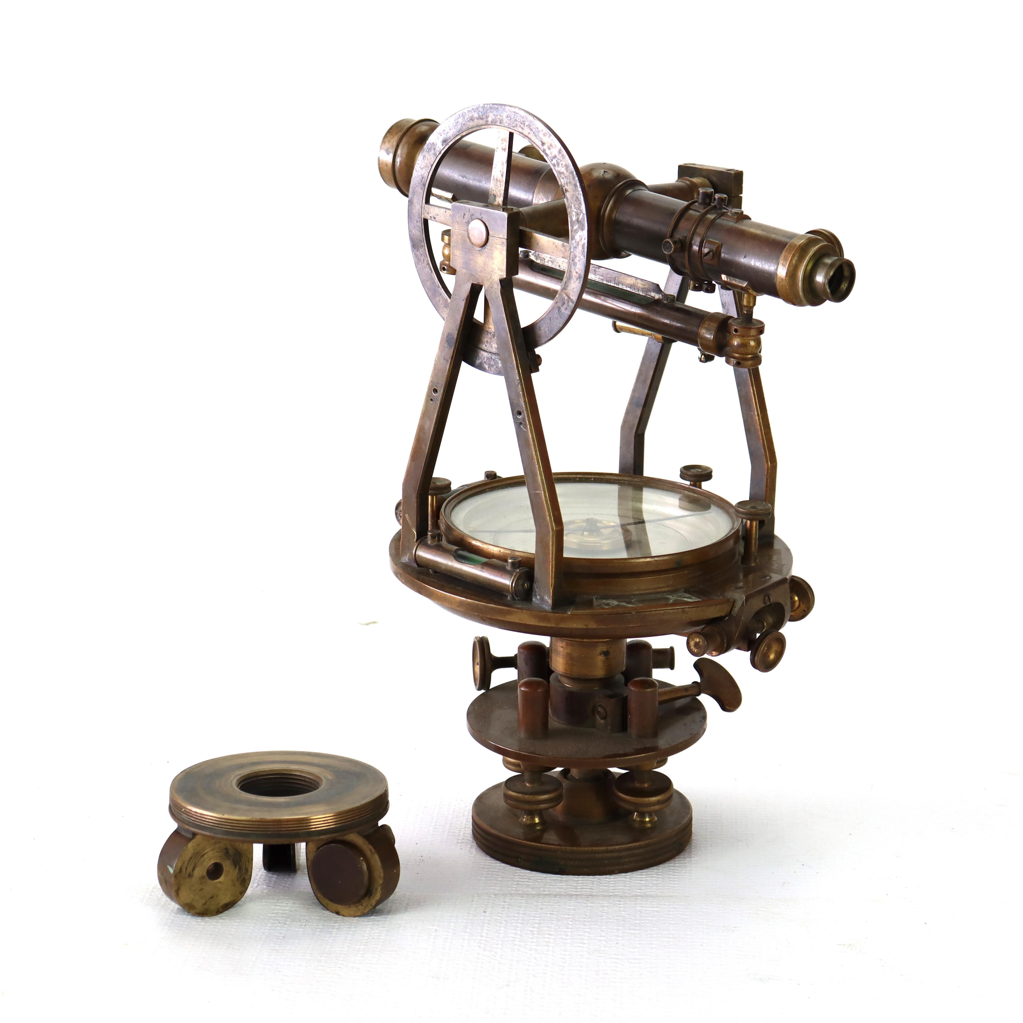 Antique W. & L. E. Gurley Co. Brass Surveyor’s Transit/Theodolite Signed C1890

Measures - 15