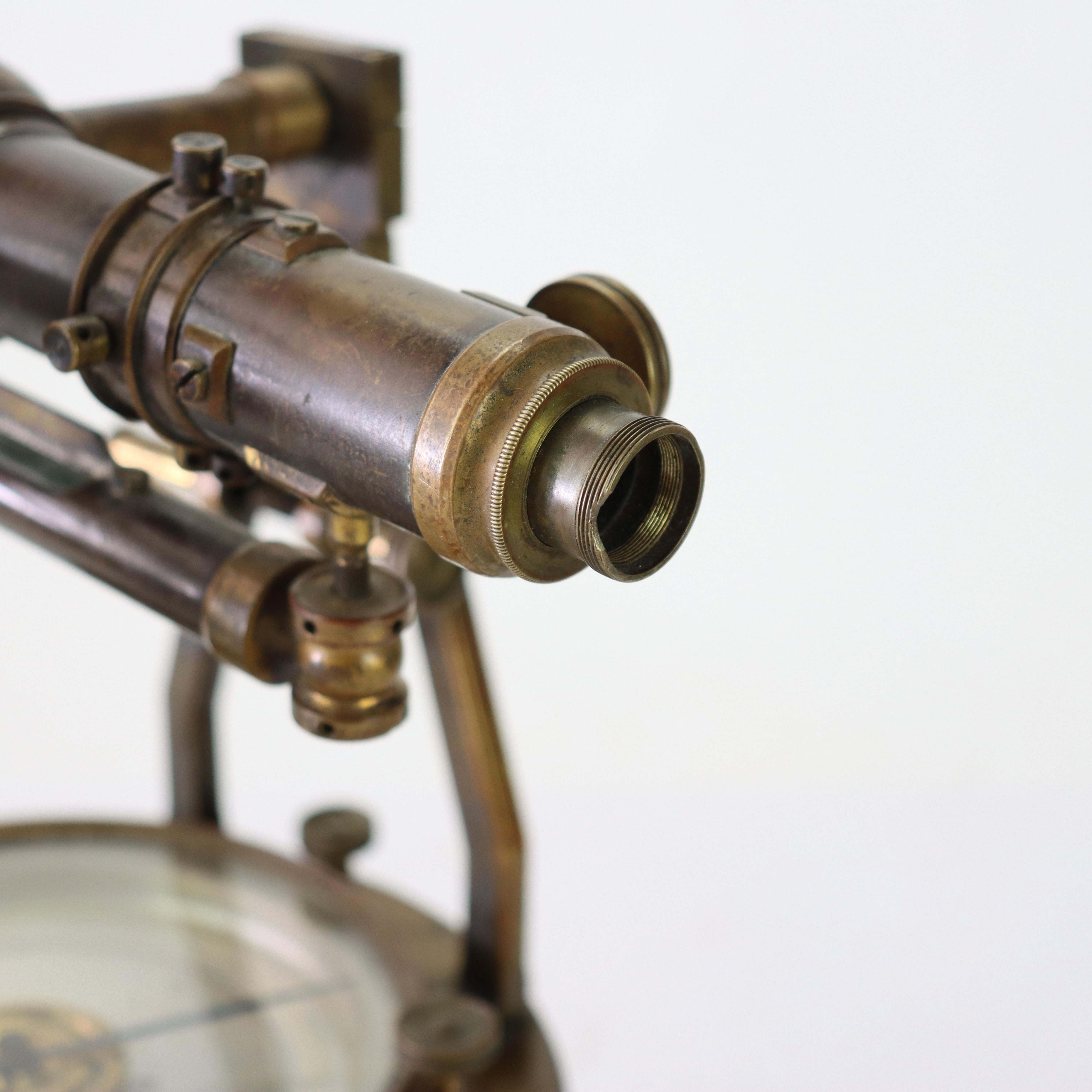 Antique W. & L. E. Gurley Co. Brass Surveyor’s Transit/Theodolite c1890 For Sale 1