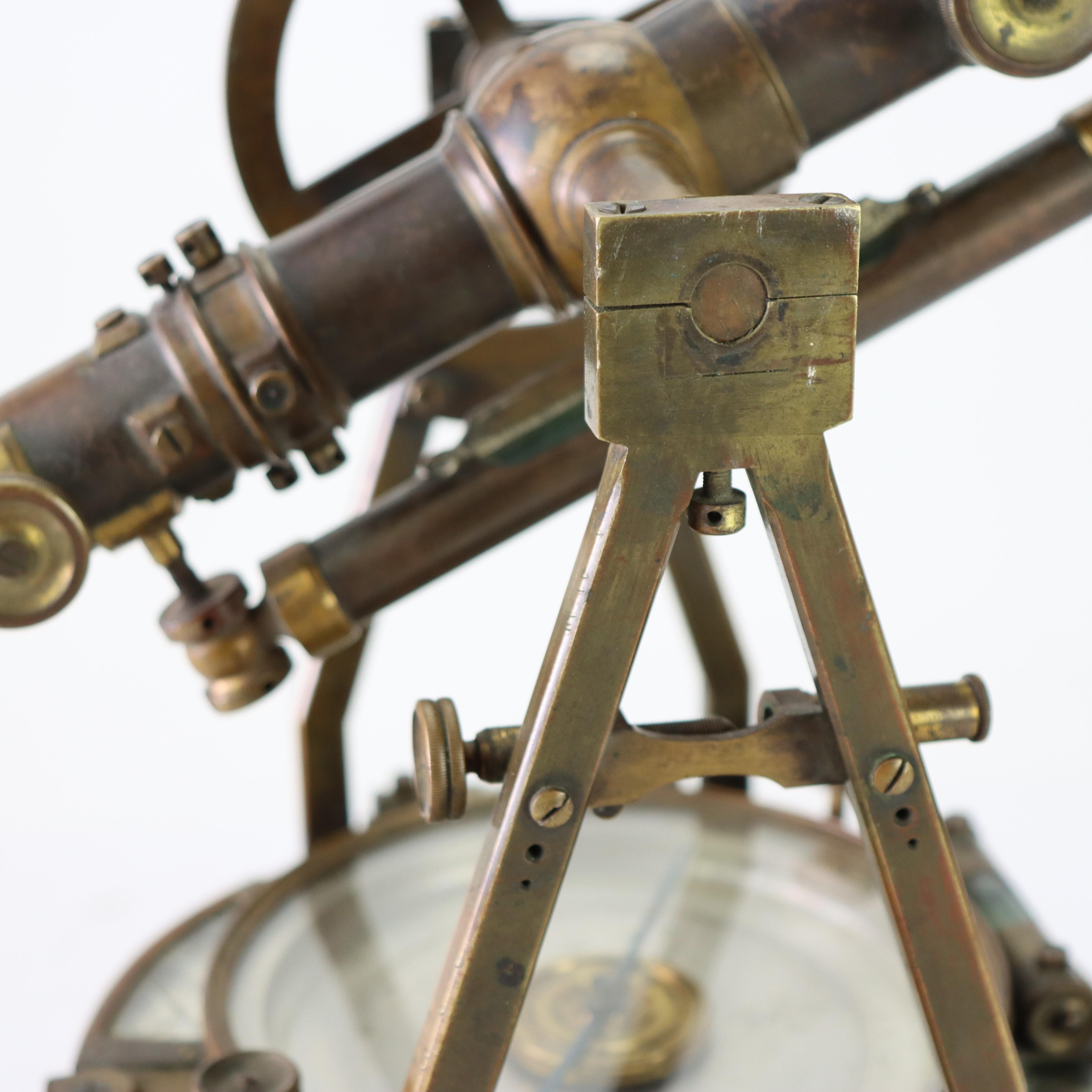 Antique W. & L. E. Gurley Co. Brass Surveyor’s Transit/Theodolite c1890 For Sale 4