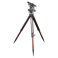 Antique W & L.E Gurley Troy N.Y Surveyors Transit Compass Scope Tripod Stand
