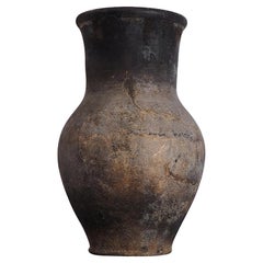Antique Wabi Sabi Black Clay Pot