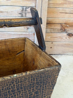 Antique Wabi-Sabi Crackle Painted Grain Rice Bucket