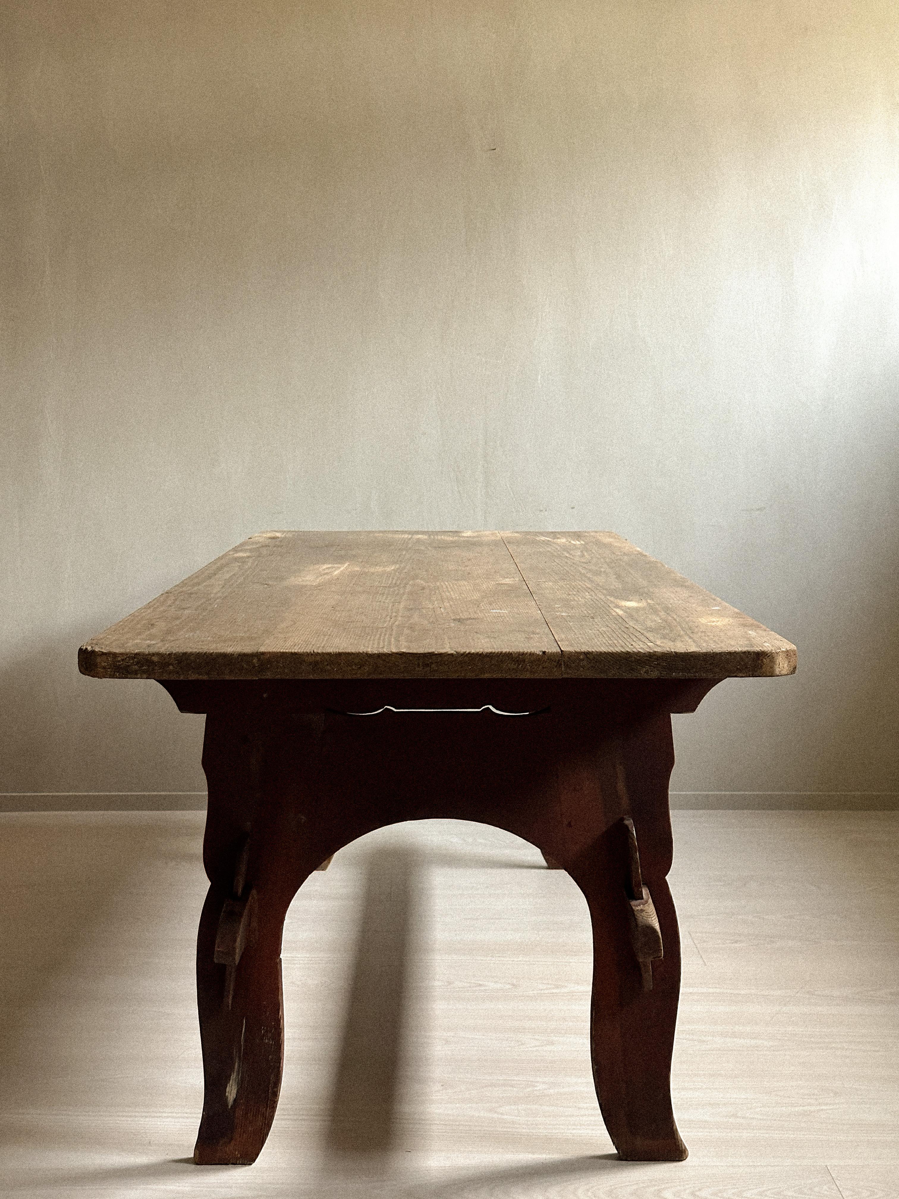 Primitive Antique Wabi Sabi Dining Table or Desk, Anonymous, Scandinavia c. 1800s  For Sale