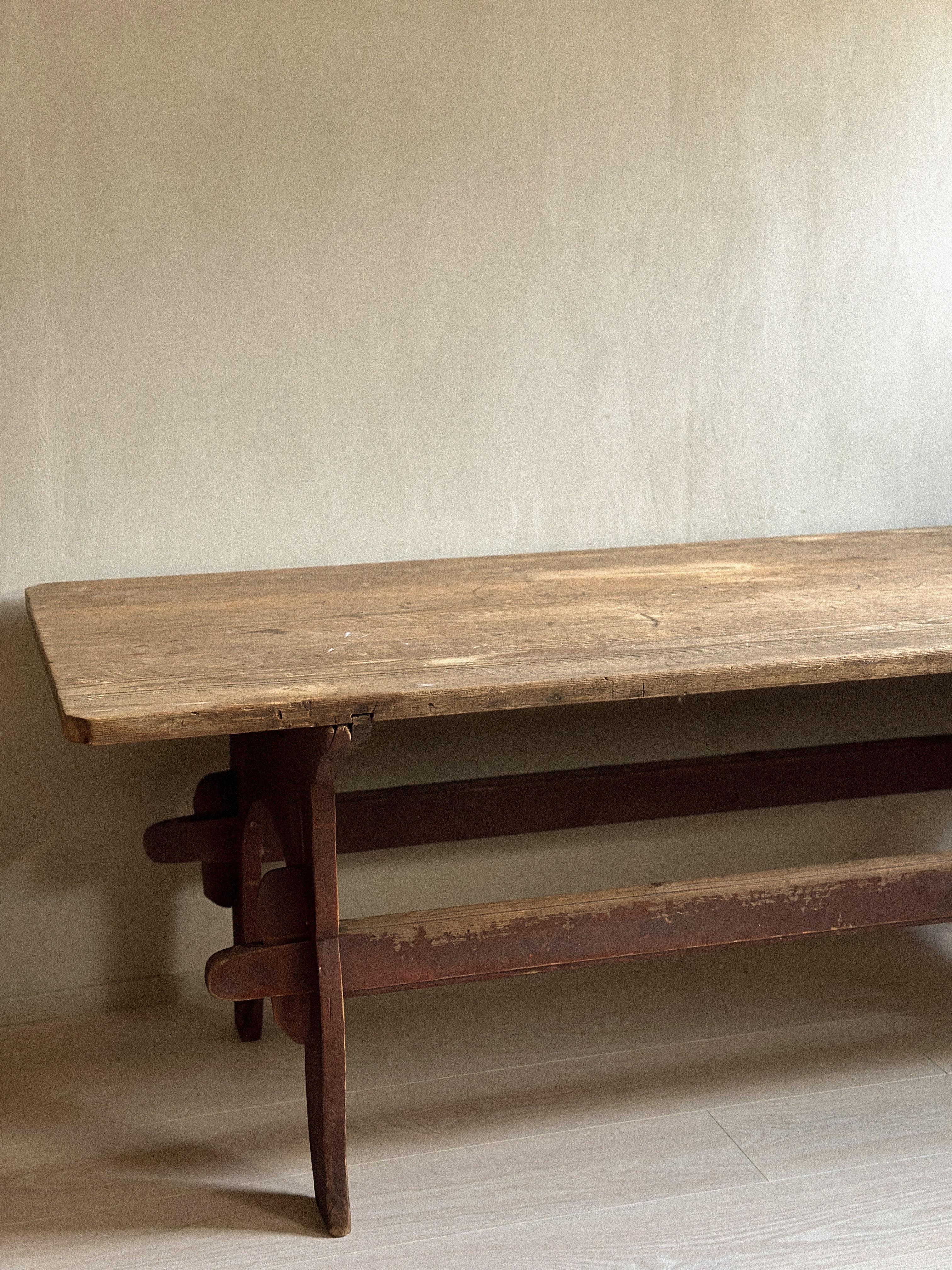 Antique Wabi Sabi Dining Table or Desk, Anonymous, Scandinavia c. 1800s  For Sale 1