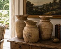Set of 3 Early 20th Century Hand-Turned Bleached Wood Vessels
