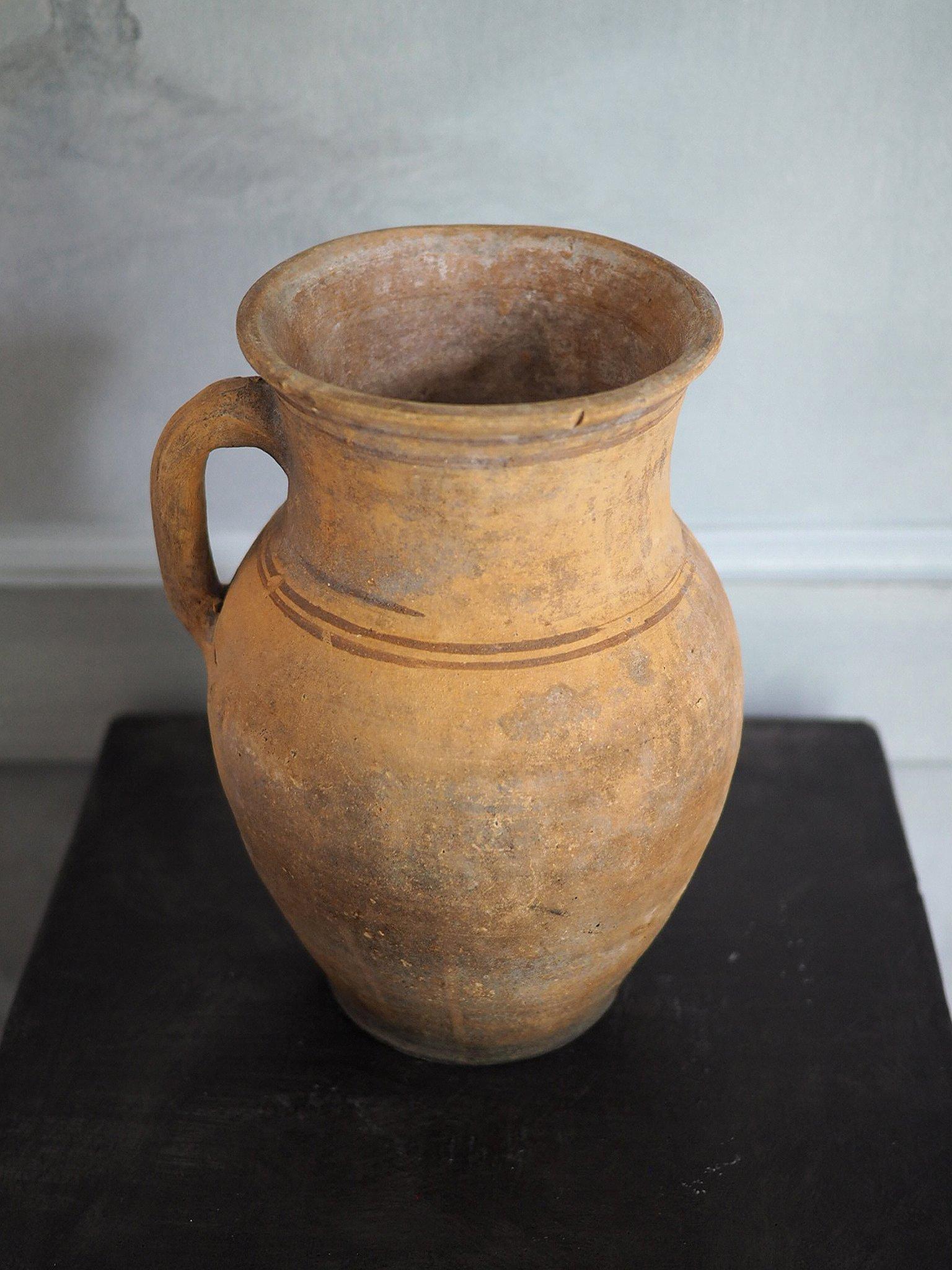 Mid-Century Modern Antique Wabi Sabi Natural Clay Pot