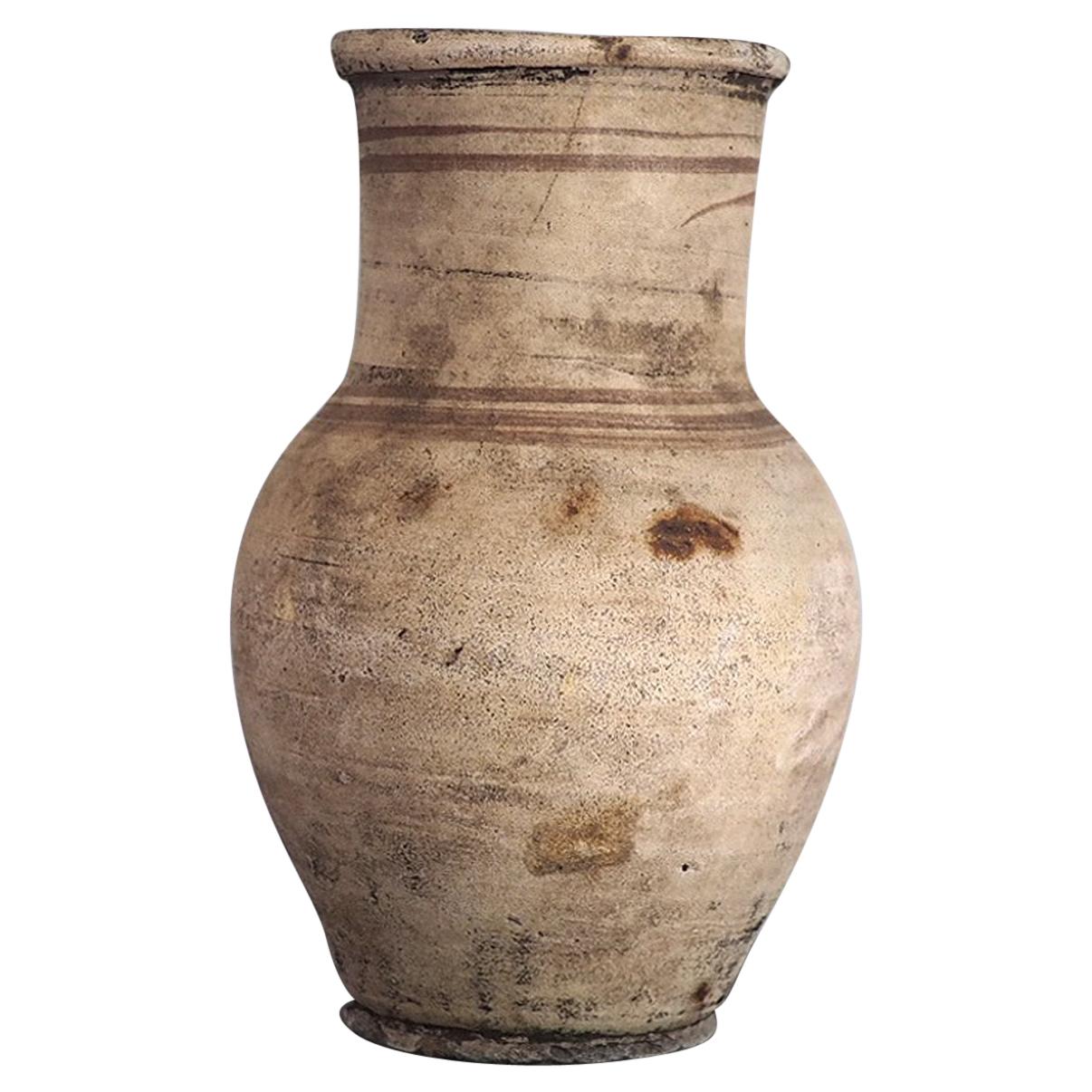 Antique Wabi Sabi Natural White Clay Pot