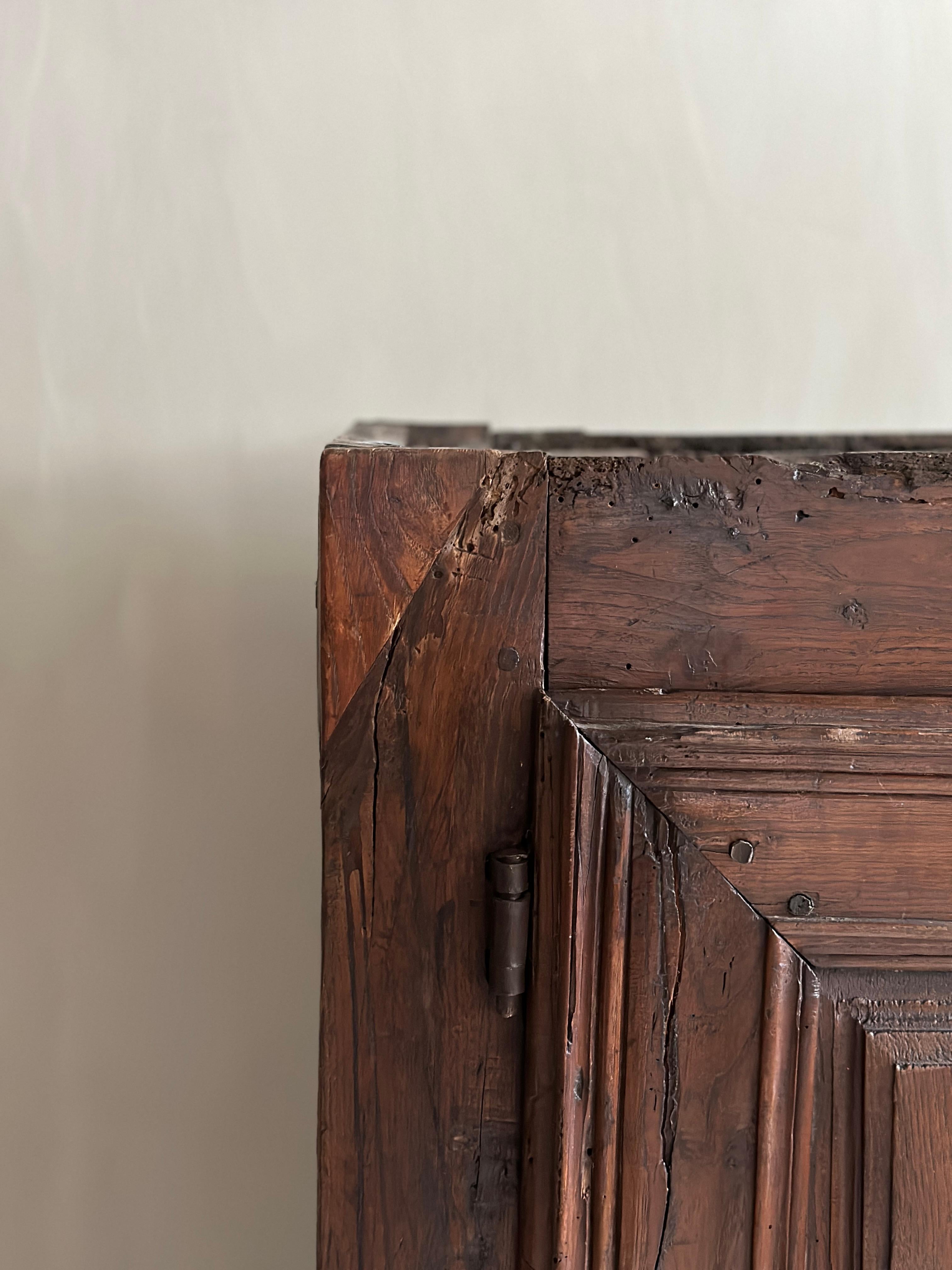 18th Century and Earlier Antique Wabi Sabi Oak Cabinet, France, 1700s