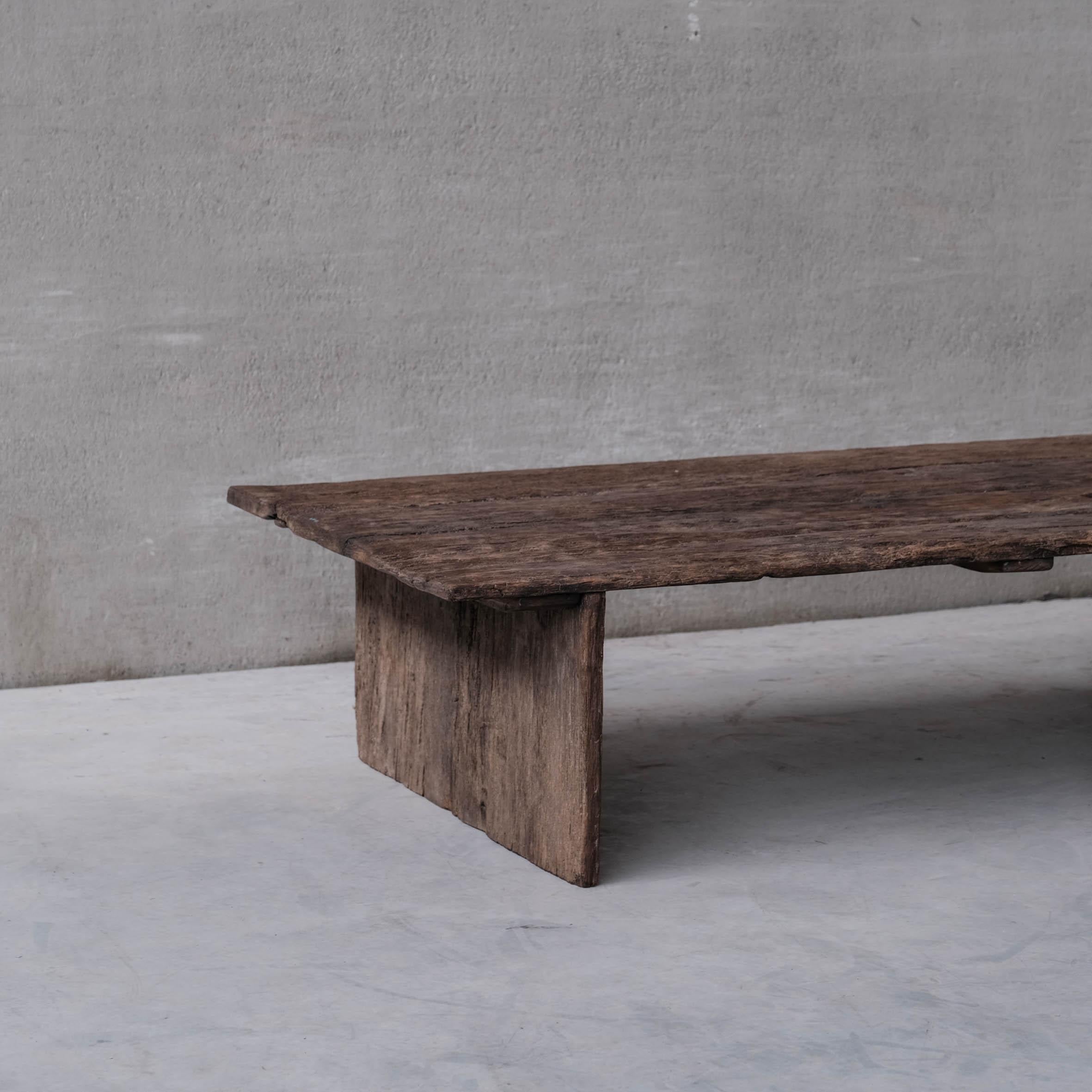 Early 20th Century Antique Wabi-Sabi Style French Wooden Coffee Table