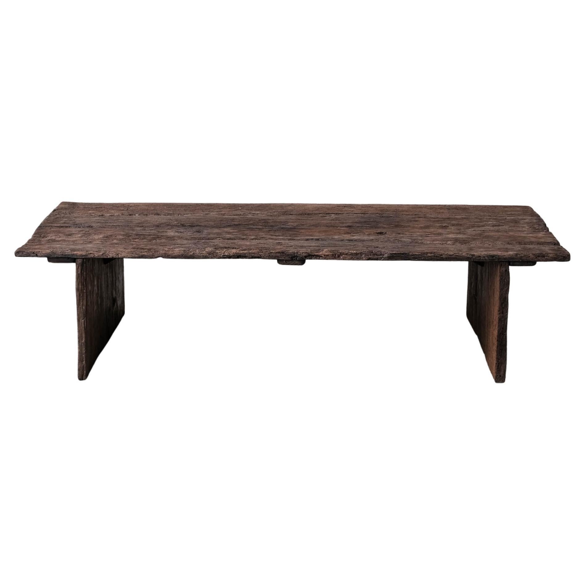 Antique Wabi-Sabi Style French Wooden Coffee Table