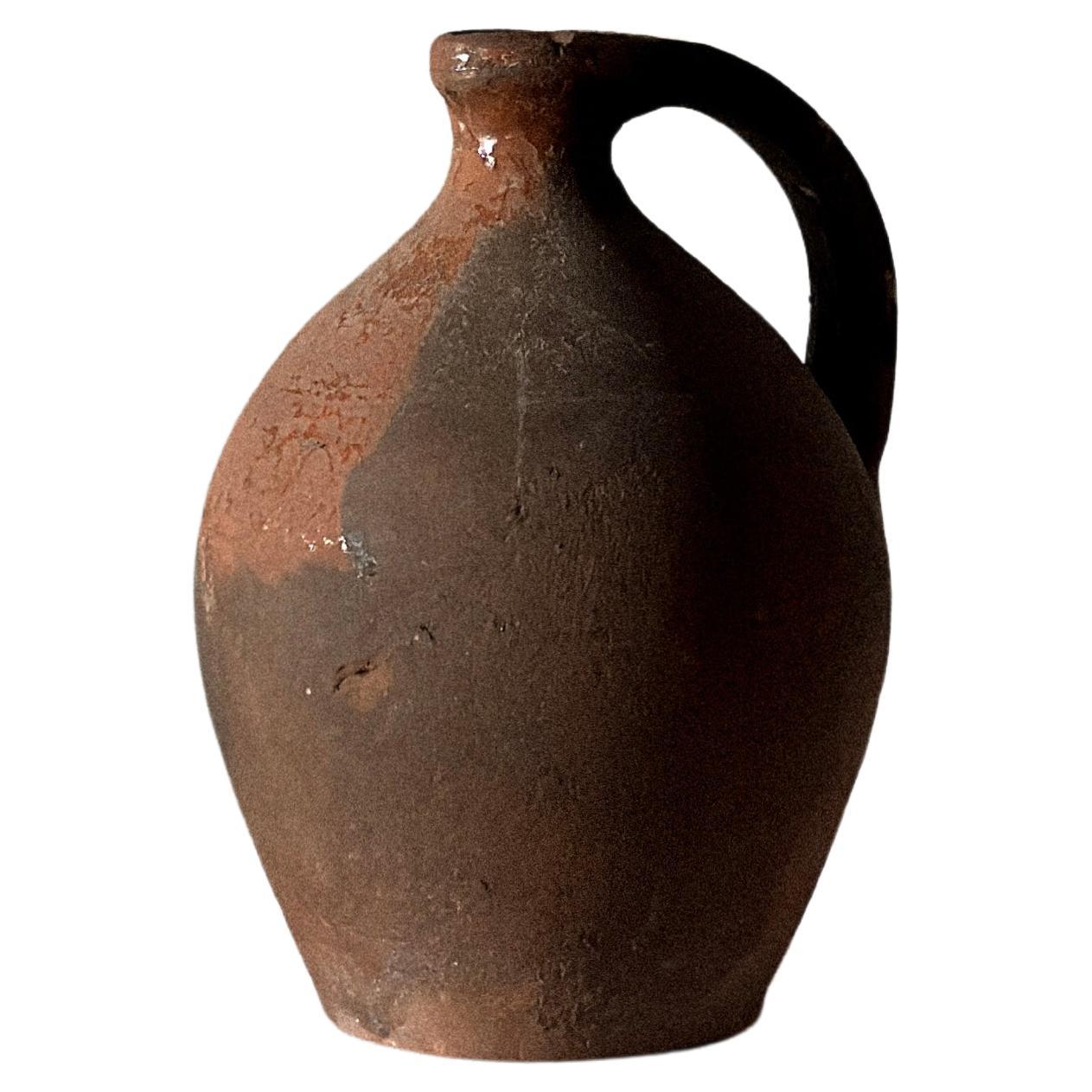 Antique Wabi Sabi Terracota Jar, France c. early 1900s 