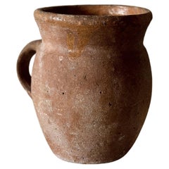 Antigua maceta Wabi Sabi de terracota, Francia c. principios de 1900