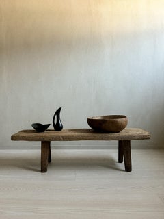 Antike Wabi Sabi-Holzbank aus Kiefernholz, Skandinavien, 1800er Jahre