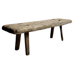 Banc ancien en bois de pin Wabi Sabi, Scandinavie, années 1800