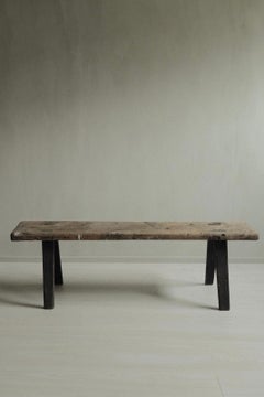 Antike Wabi Sabi-Holzbank aus Kiefernholz, Schweden, 1800er Jahre