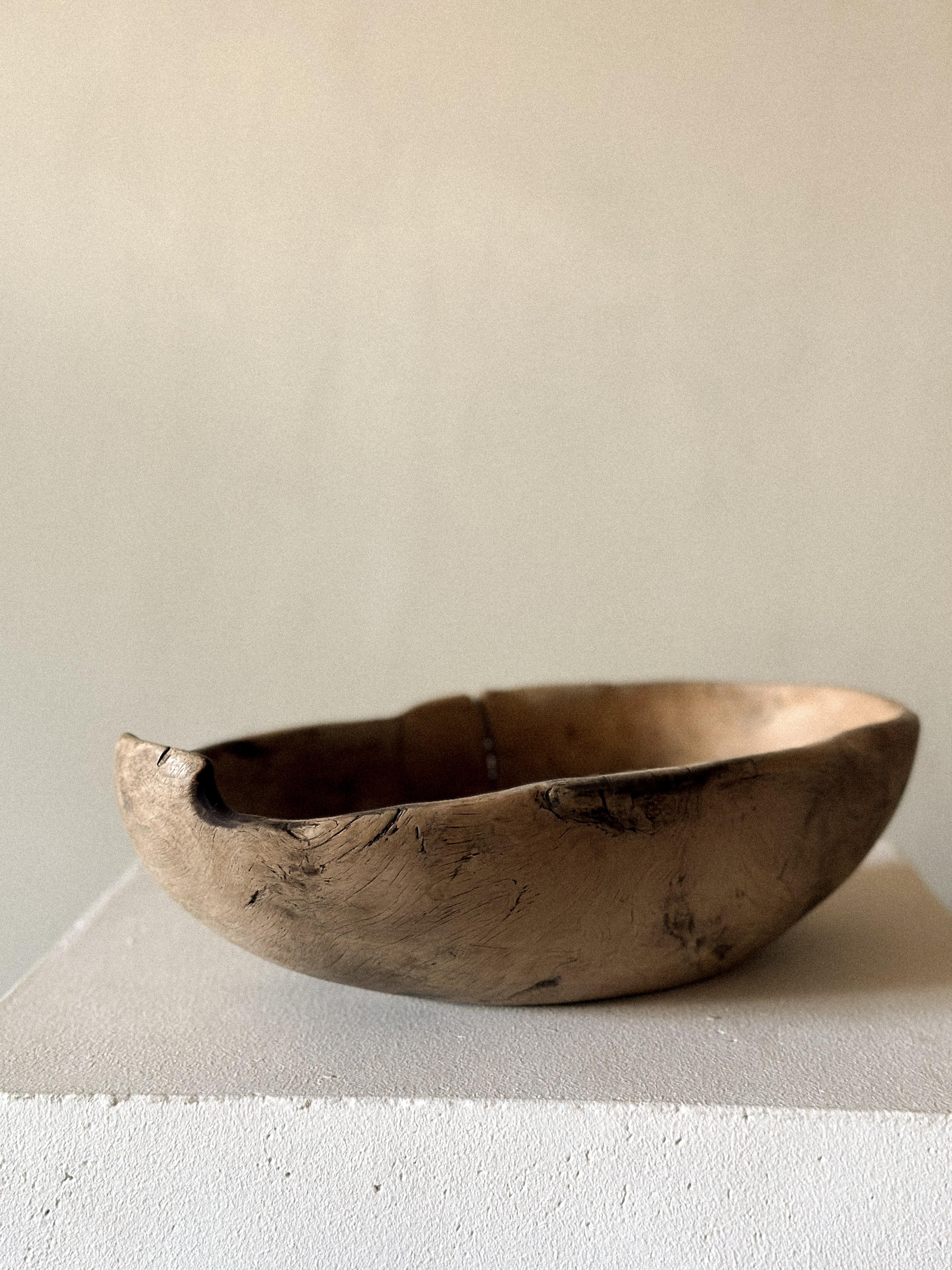 Romantic Antique Wabi Sabi Wooden Root Bowl, Scandinavia c. 1800s