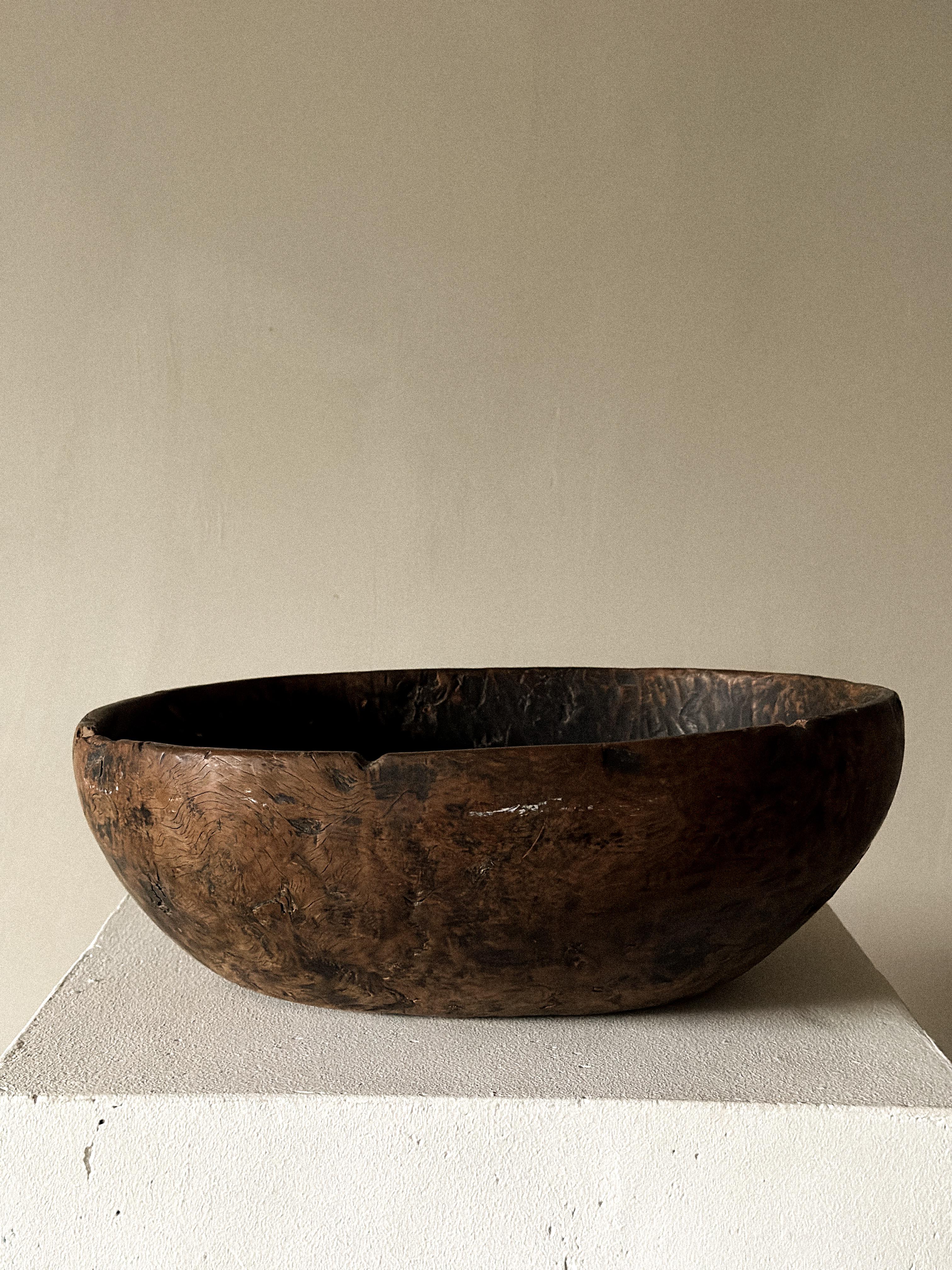 Norwegian Antique Wabi Sabi Wooden Root Bowl, Scandinavia c. 1800s For Sale