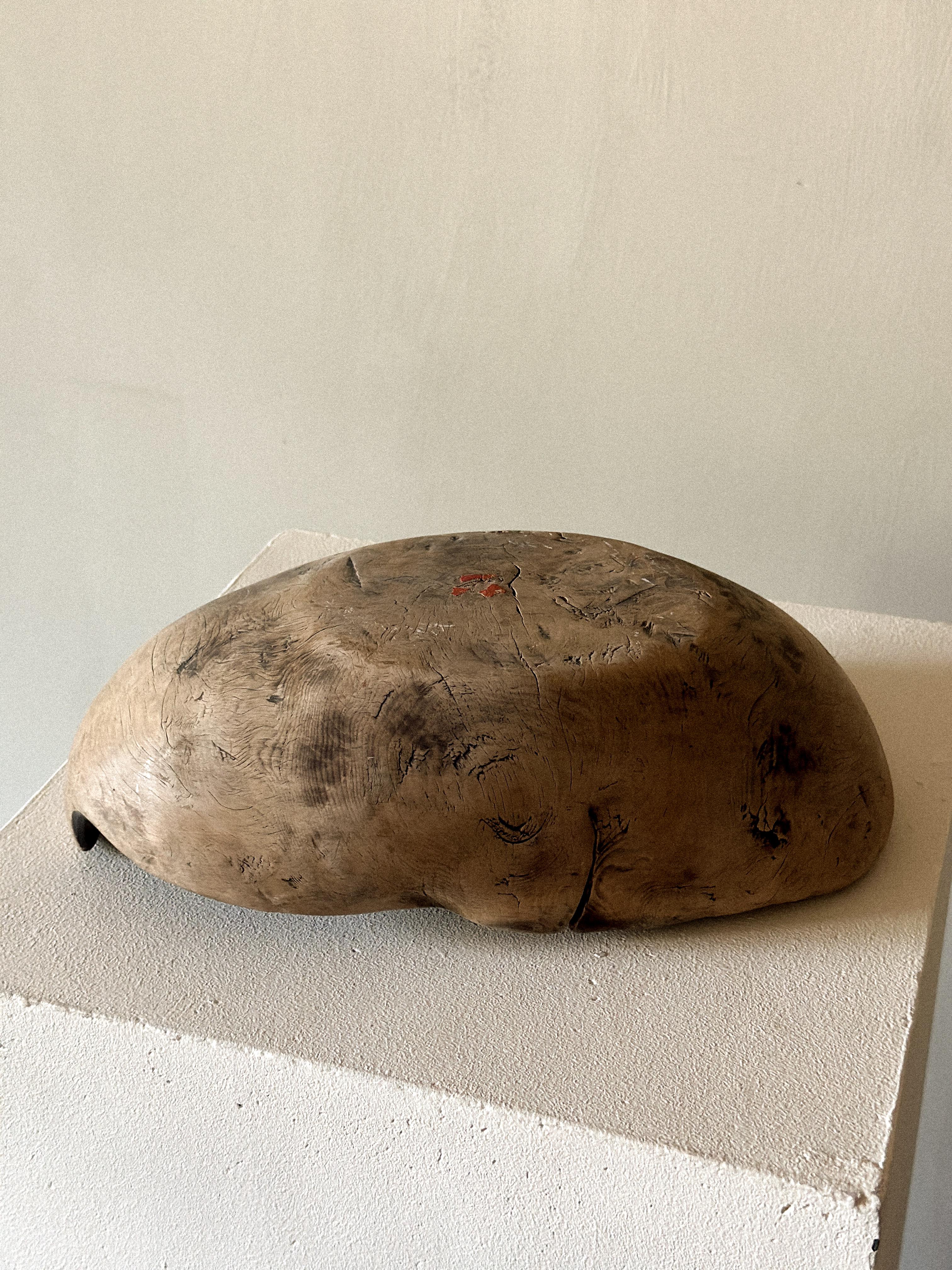 Antique Wabi Sabi Wooden Root Bowl, Scandinavia c. 1800s In Good Condition In Hønefoss, 30