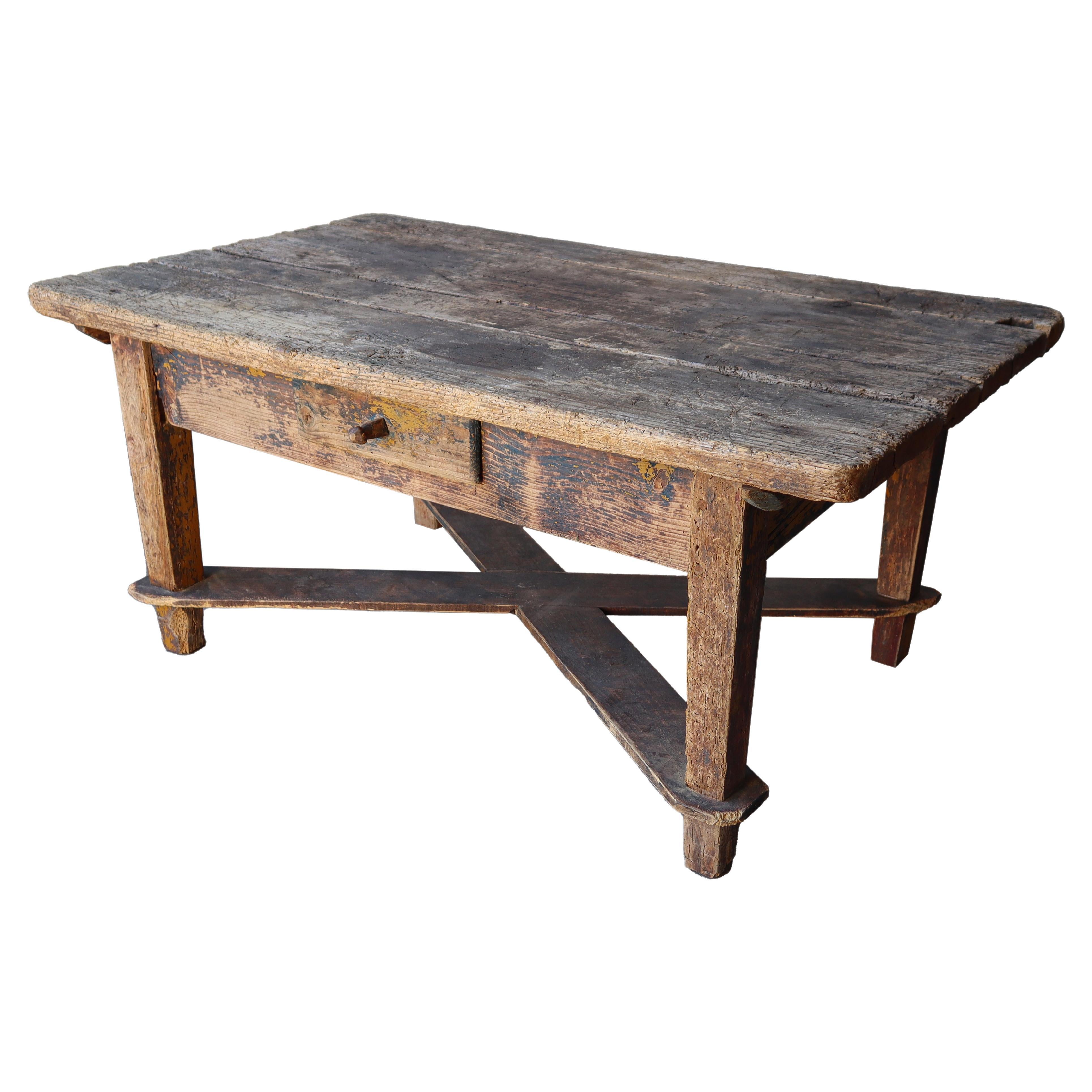 Antique Wabisabi Work Coffee Table For Sale
