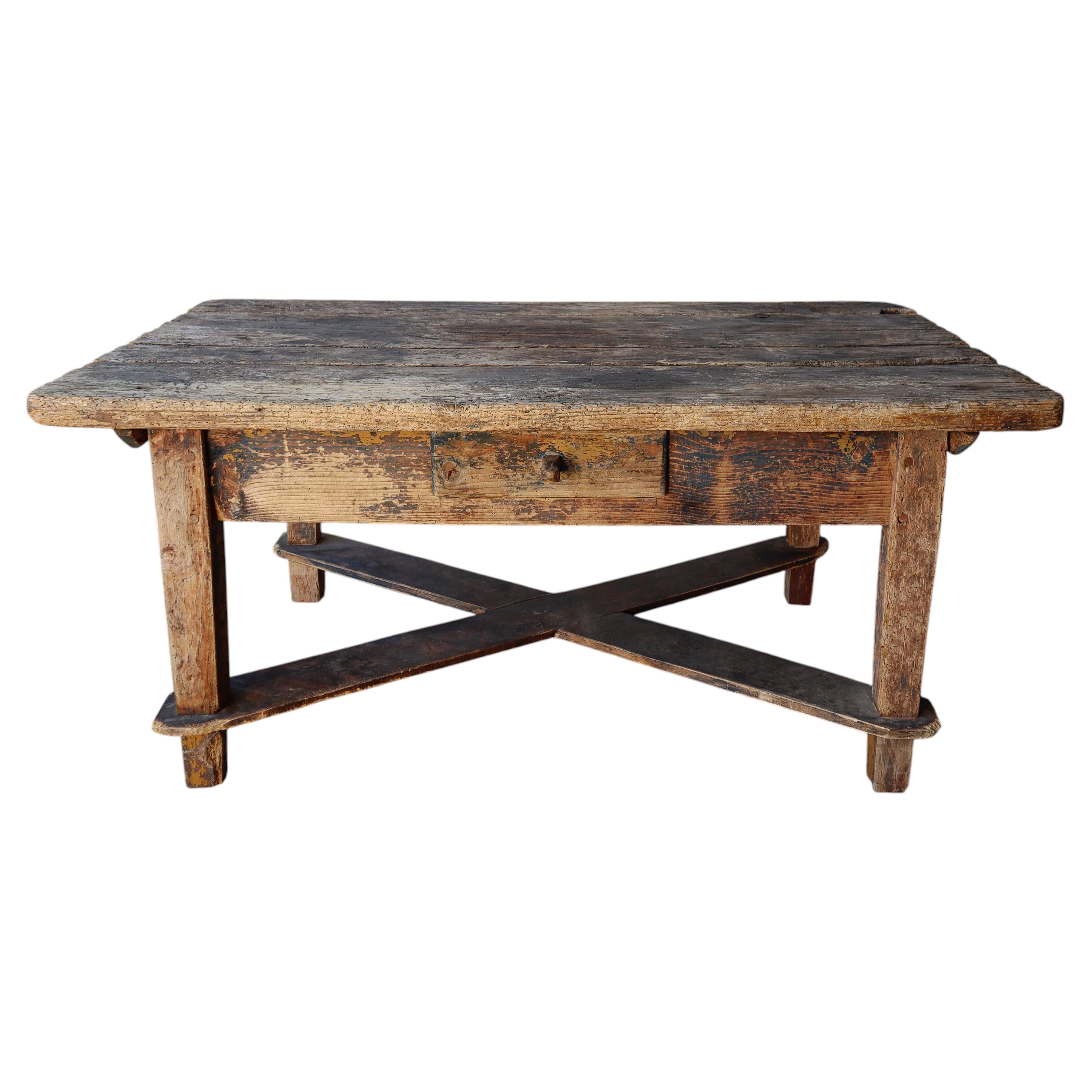 Table basse de travail Wabisabi ancienne en vente