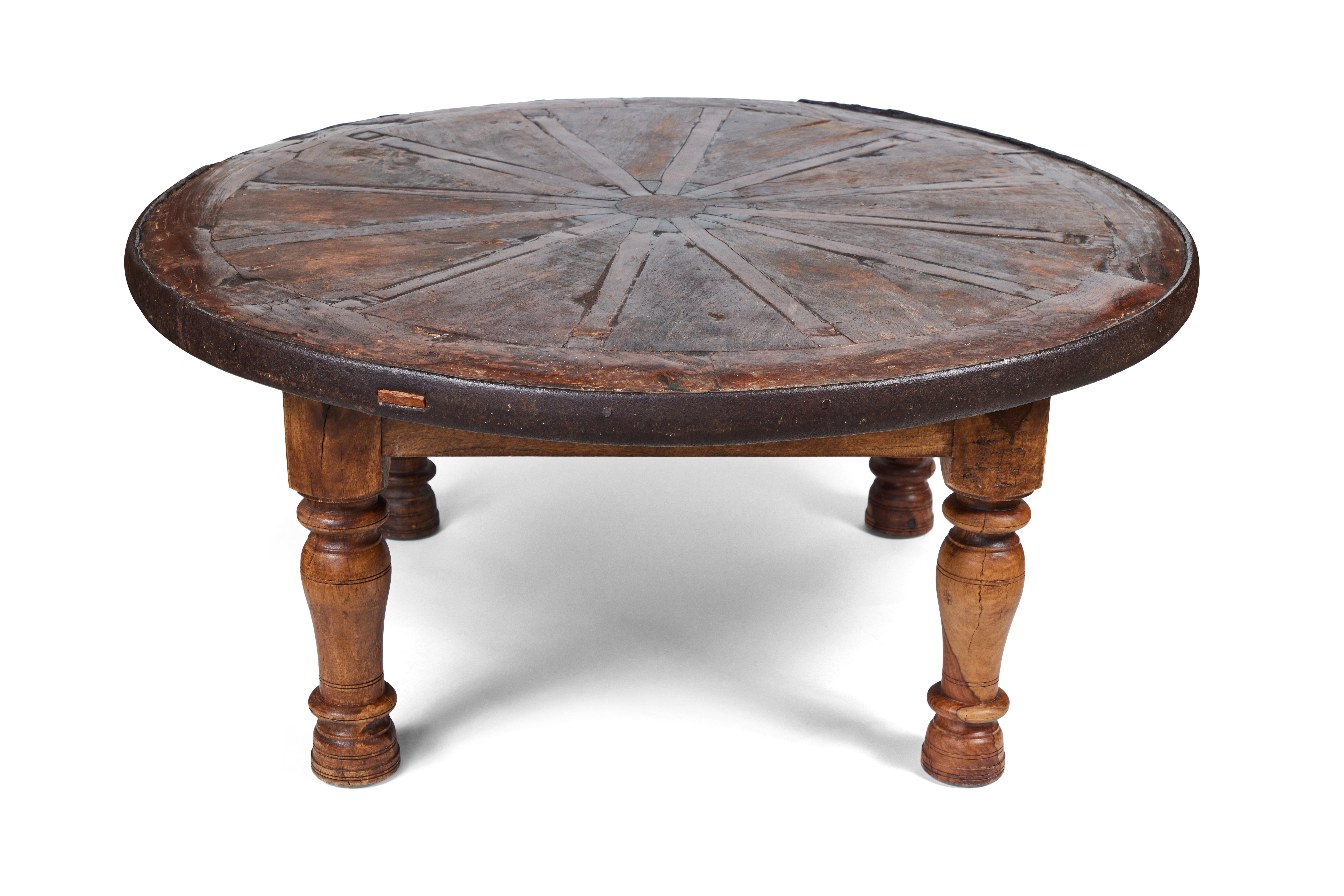 antique wagon wheel table