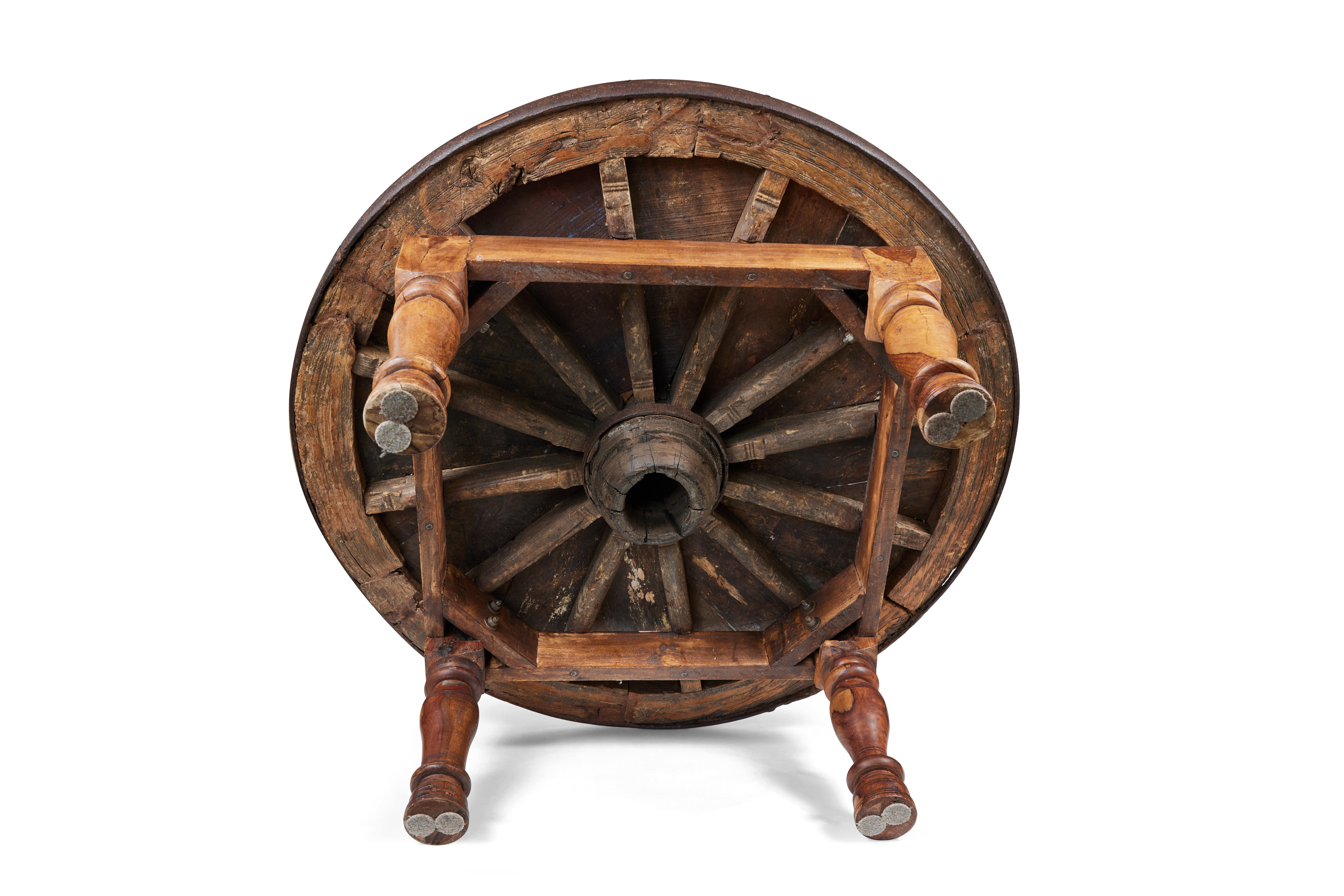 Rustic Antique Wagon Wheel Coffee Table