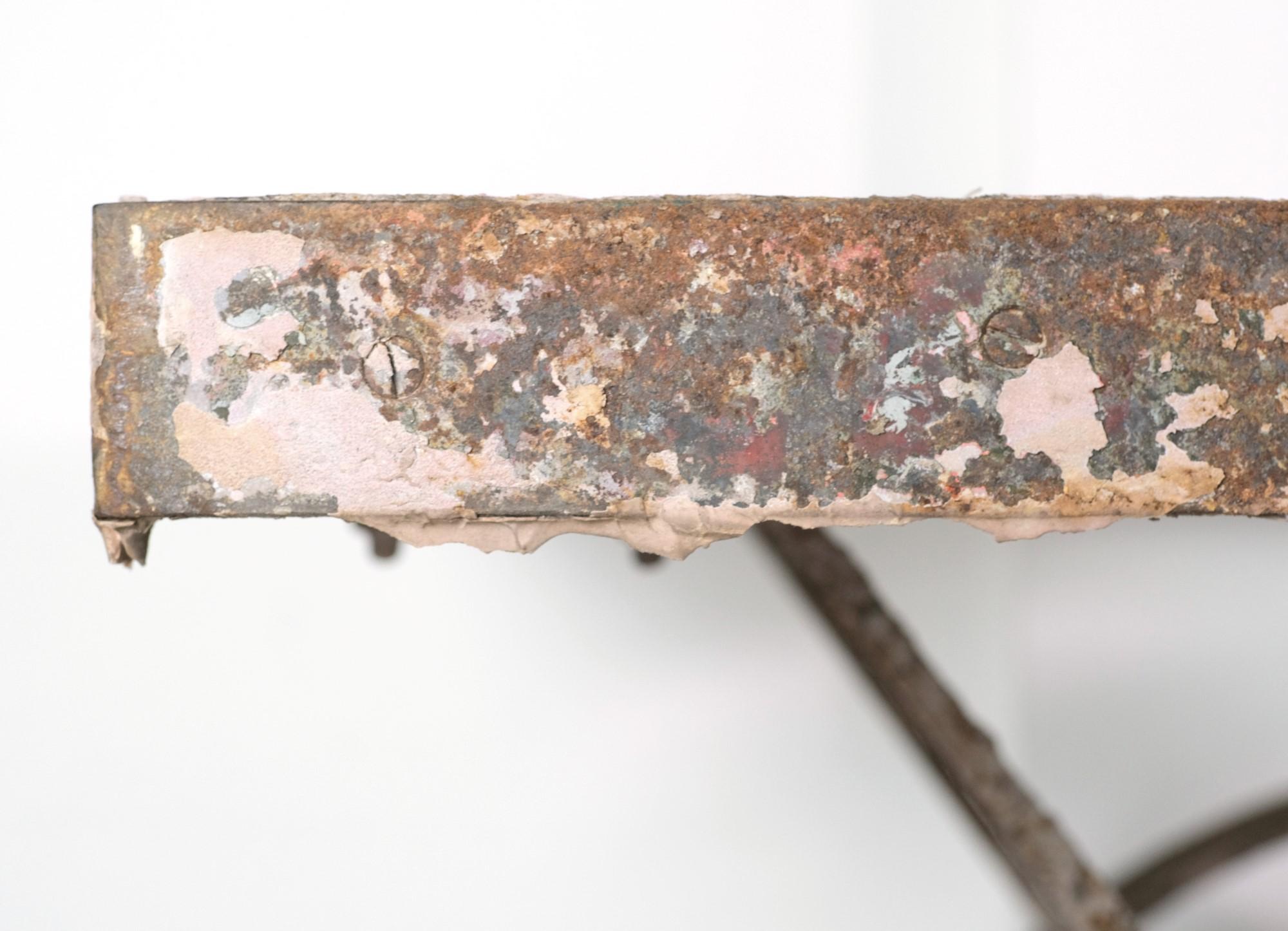 Antikes antikes Wagon Wheel Fabrikwagen-Tischgestell, seltenes industrielles Stück im Zustand „Gut“ im Angebot in New York, NY