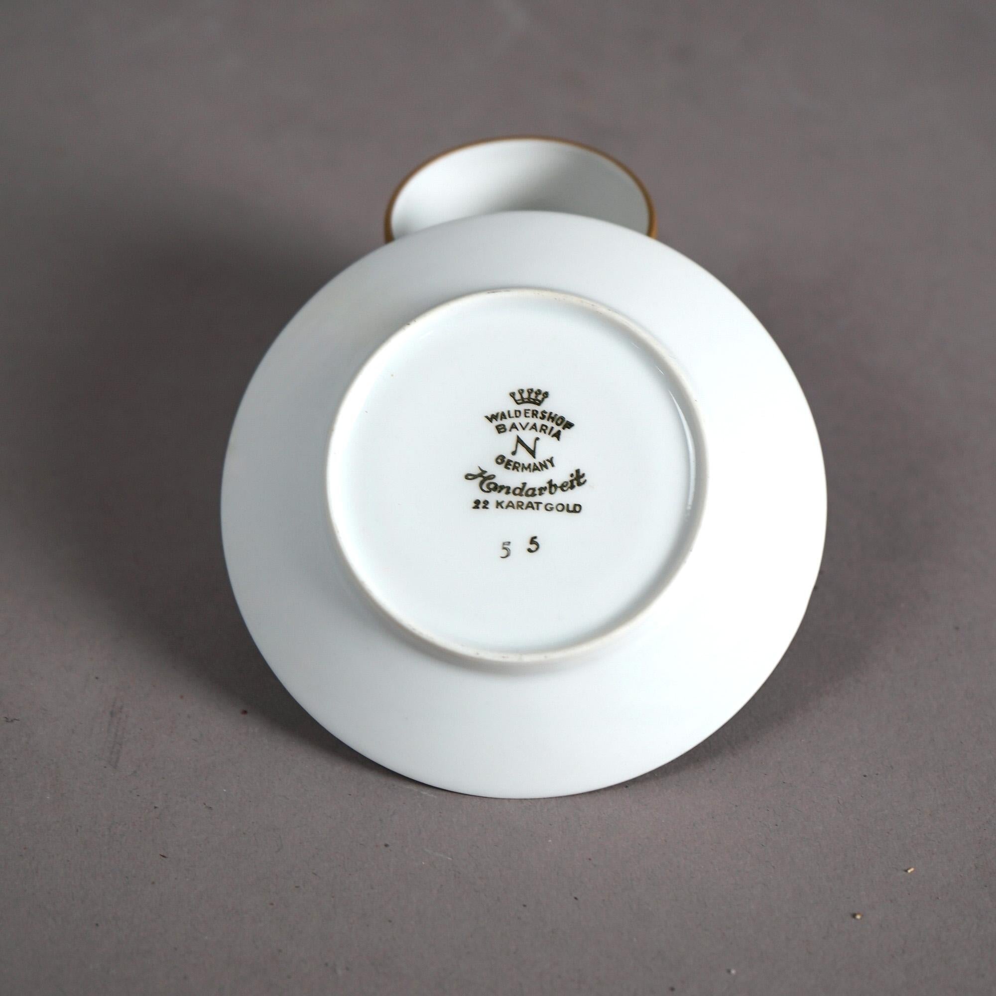 Antique Waldershof Handarbeit Bavarian Porcelain Demitasse Cups & Saucers C1890 2