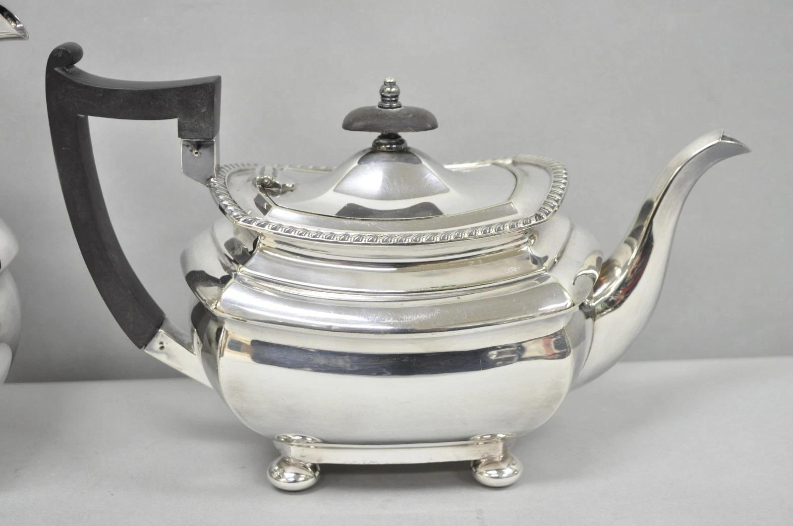 Antique Walker and Hall 53499 Art Deco Silver Plated Tea Service