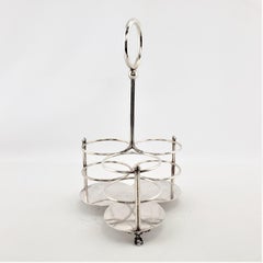 Antique Walker & Hall English Silver Plated Tantalus or Bottle Stand