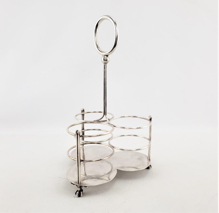 20th Century Antique Walker & Hall English Silver Plated Tantalus or Bottle Stand For Sale
