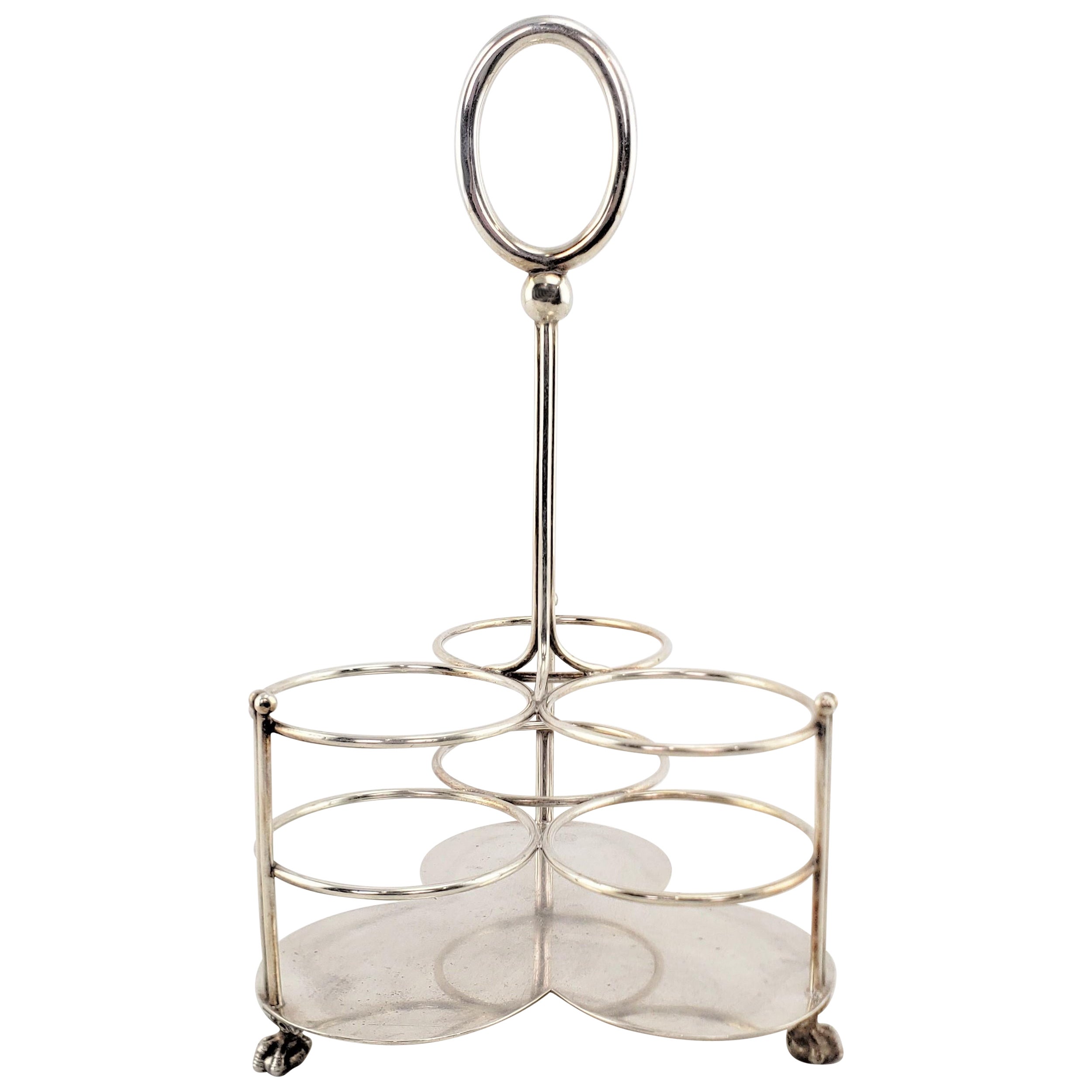 Antique Walker & Hall English Silver Plated Tantalus or Bottle Stand