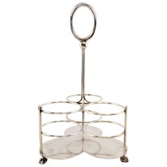 Antique Walker & Hall English Silver Plated Tantalus or Bottle Stand