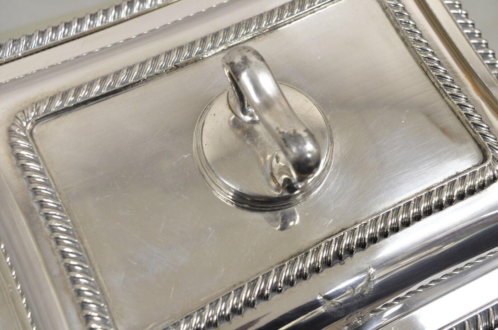Antique Walker & Hall Silver Plated Chafing Serving Dish Warmer with Lions 4