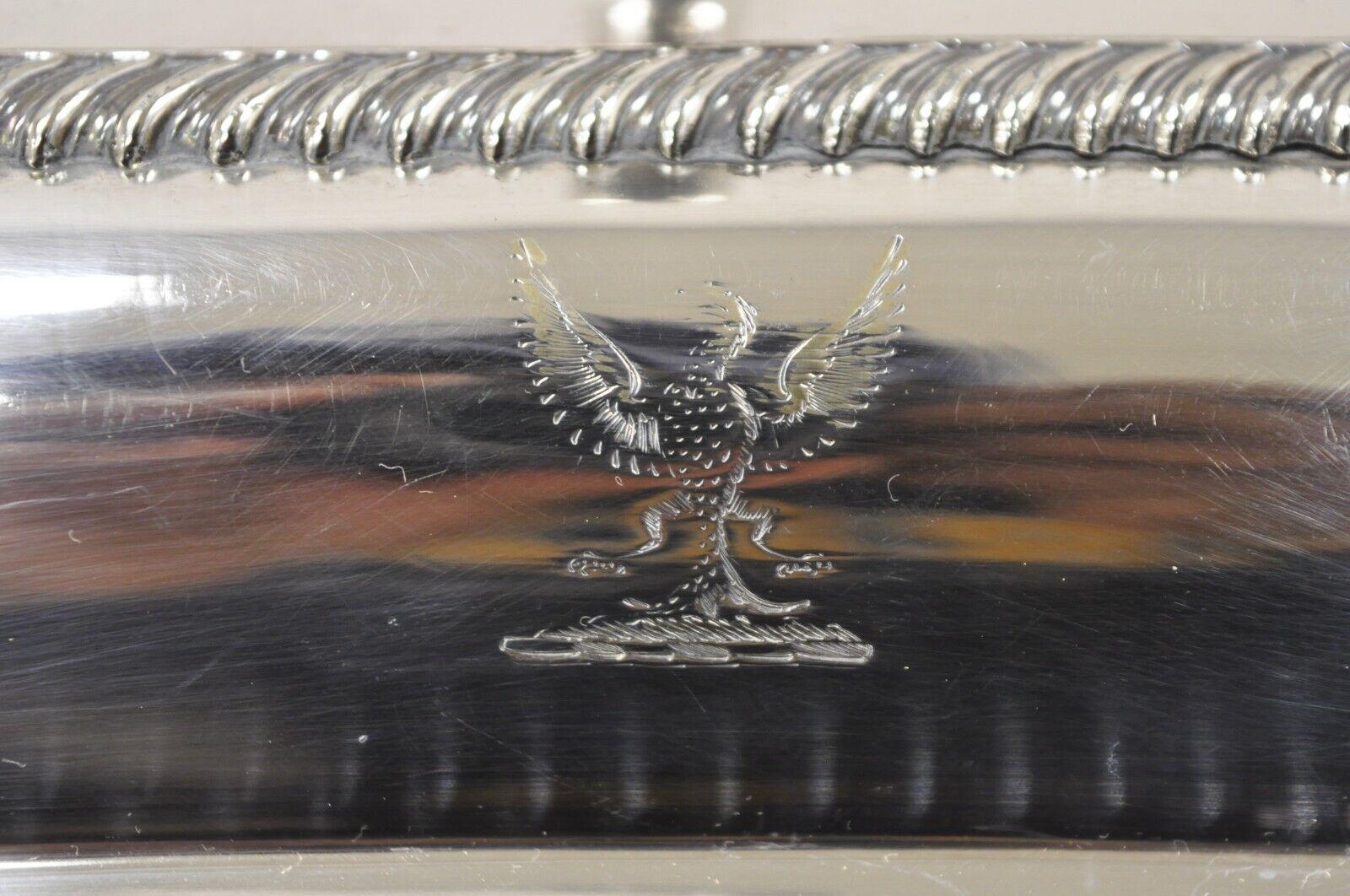 20th Century Antique Walker & Hall Silver Plated Chafing Serving Dish Warmer with Lions