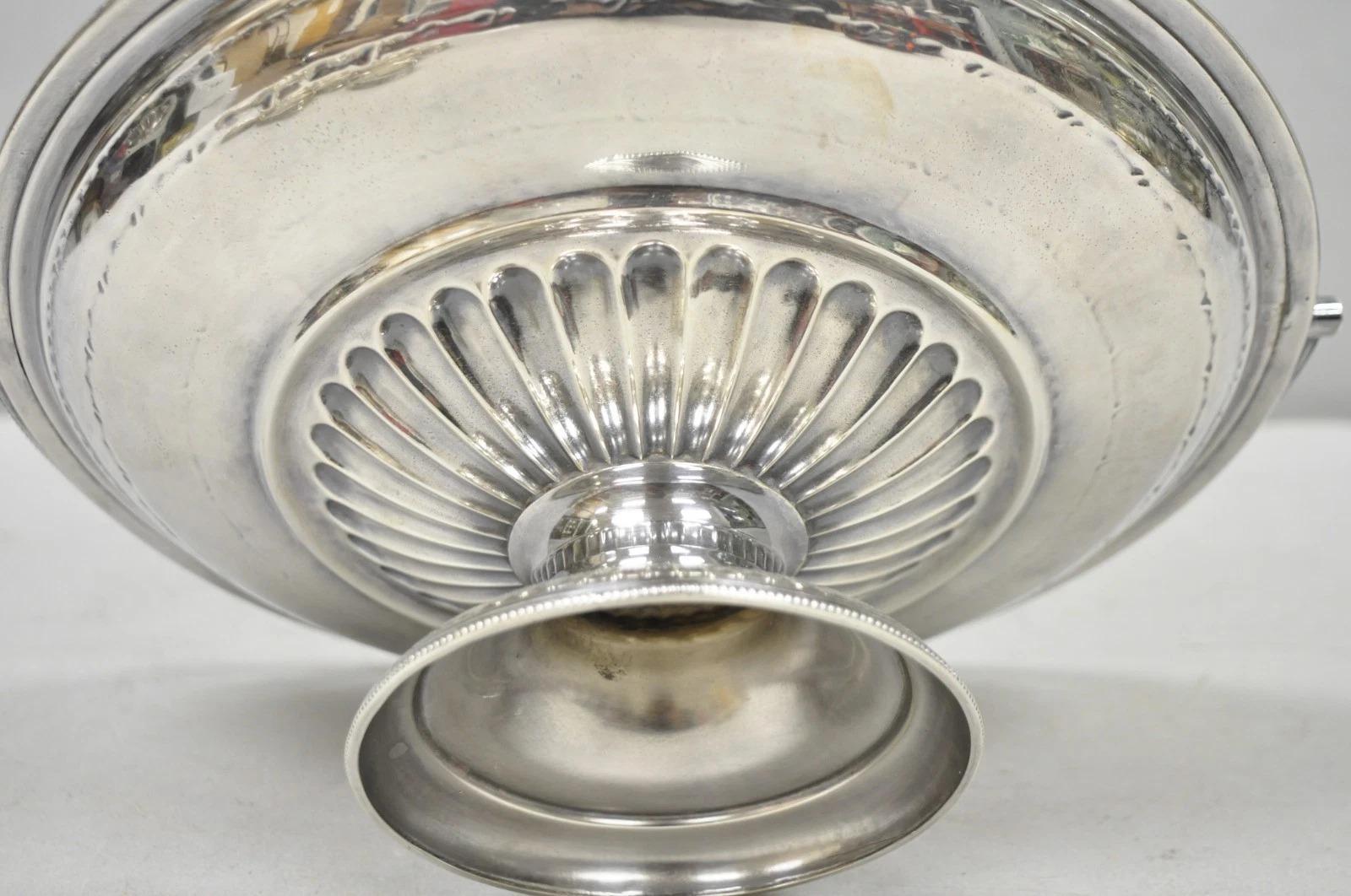 Antique Walker & Hall Silver Plated Swing Handle Pedestal Fruit Bride's Basket en vente 5