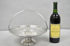 Antique Walker & Hall Silver Plated Swing Handle Pedestal Fruit Bride's Basket