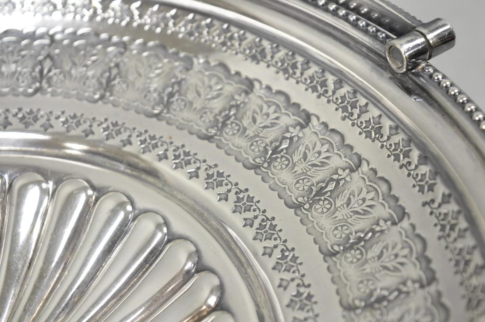 Antique Walker & Hall Silver Plated Swing Handle Pedestal Fruit Bride's Basket en vente 2