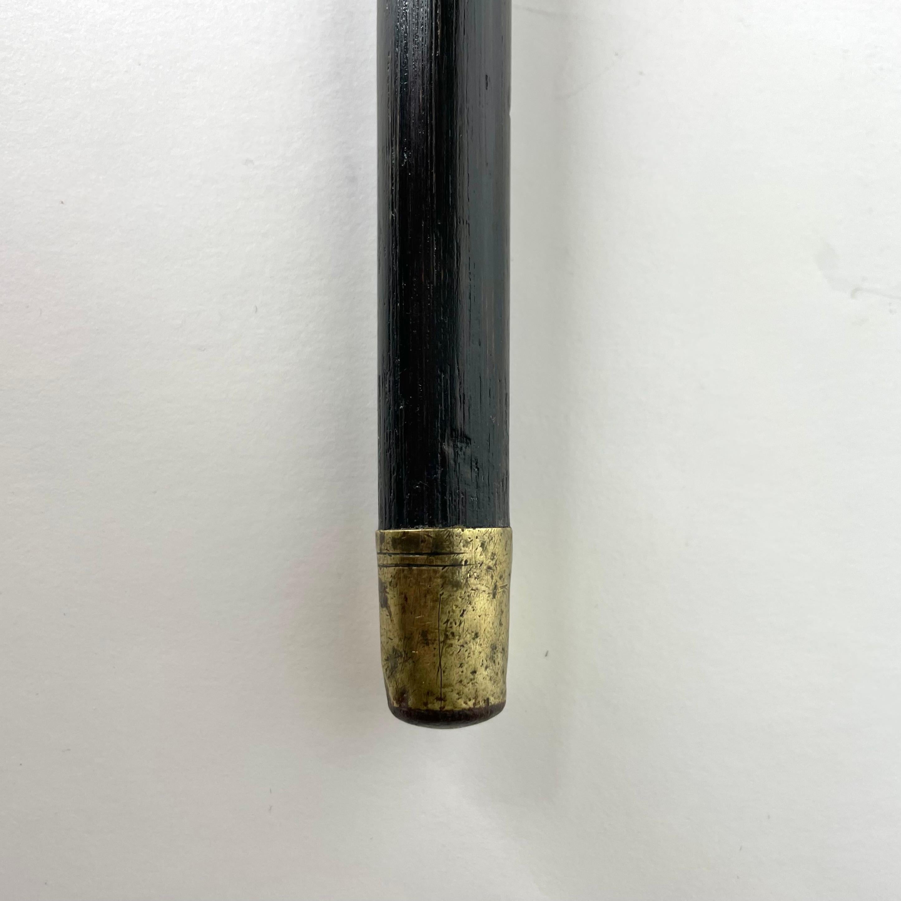 Antiker Spazierstock/Stick mit Windhundkopf aus weißem Metall, spätes 19. Jahrhundert im Angebot 1