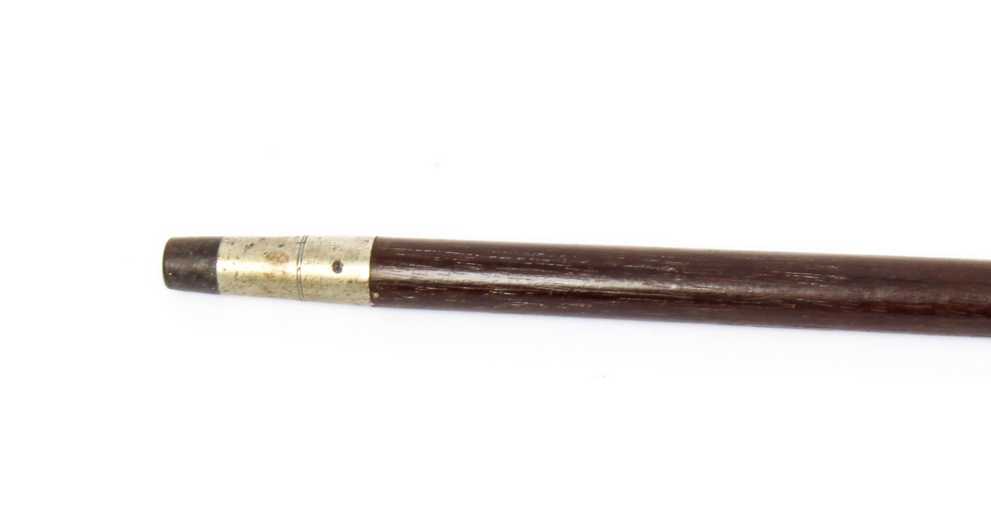 Victorian Antique Walking Stick Cane 9-Carat Gold Topped Port Hope Canada, Late 19 Century
