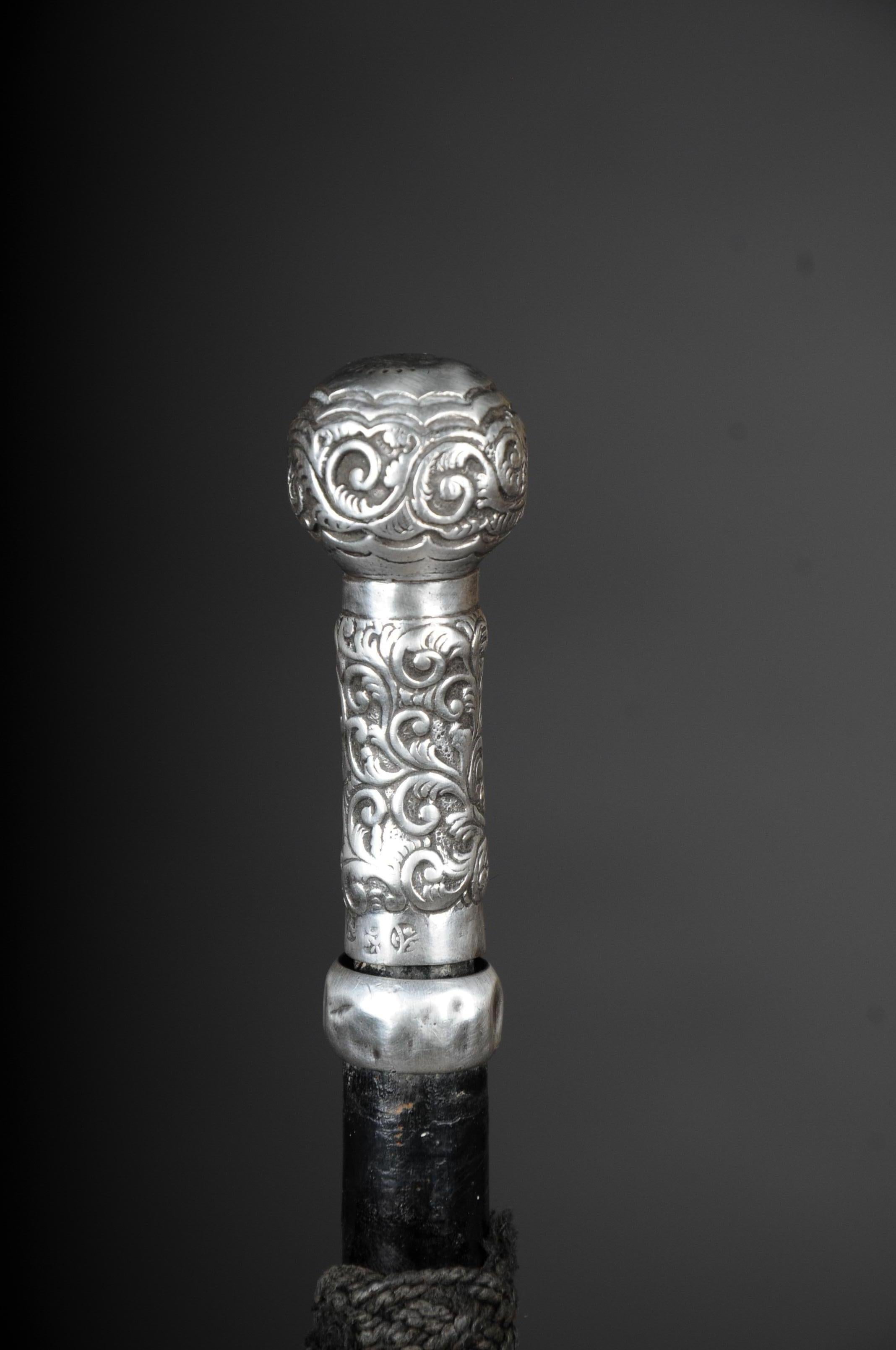 Antique walking stick/cane, Germany from 1910 with owner's stamp,  real silver For Sale 3