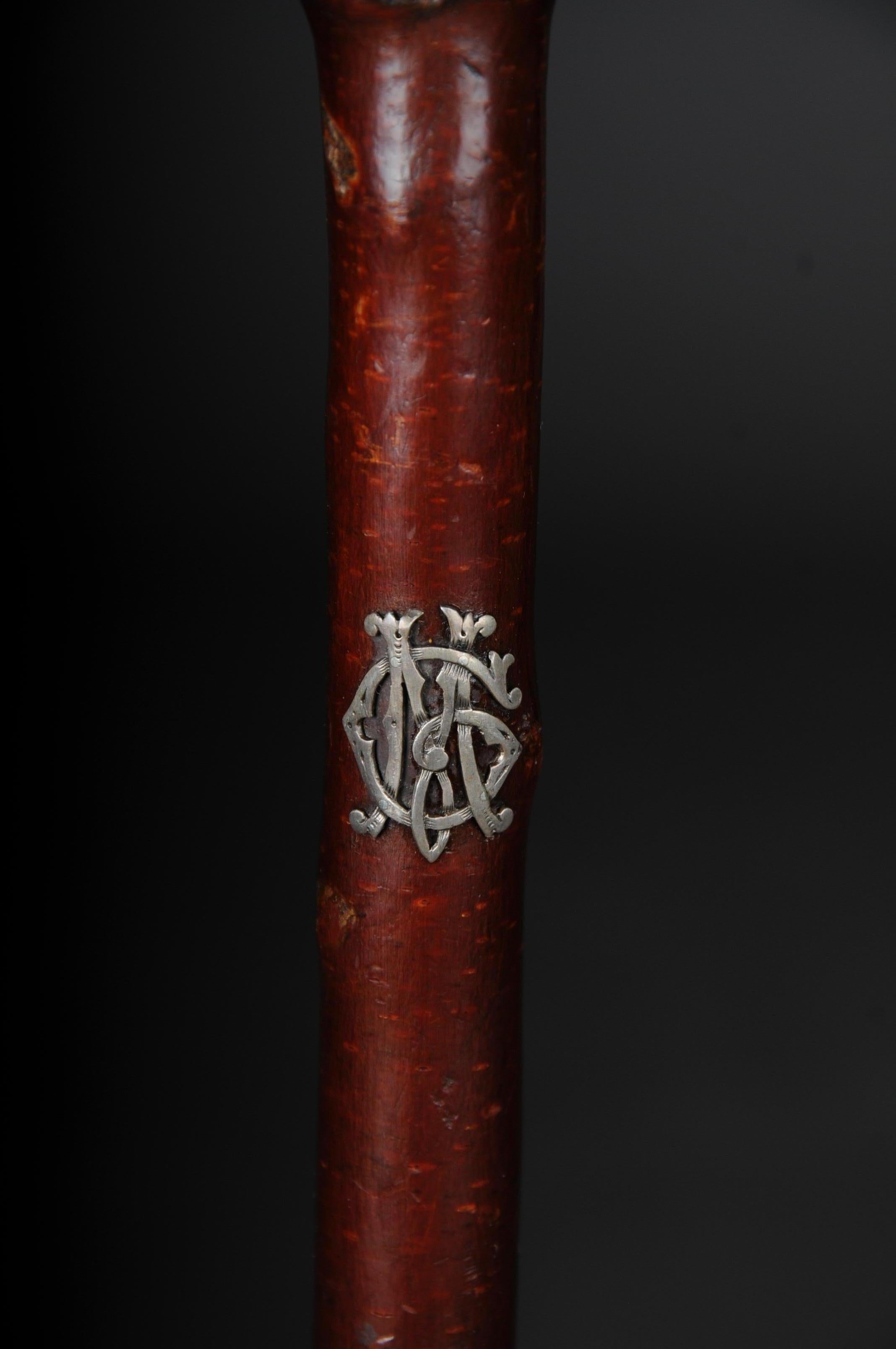 Wood Antique Walking Stick/Cane, Germany with Around 1910 with Owner's Stamp For Sale
