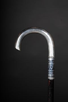 Antique Walking Stick / Strolling Stick, Silver Mount, 800 Silver