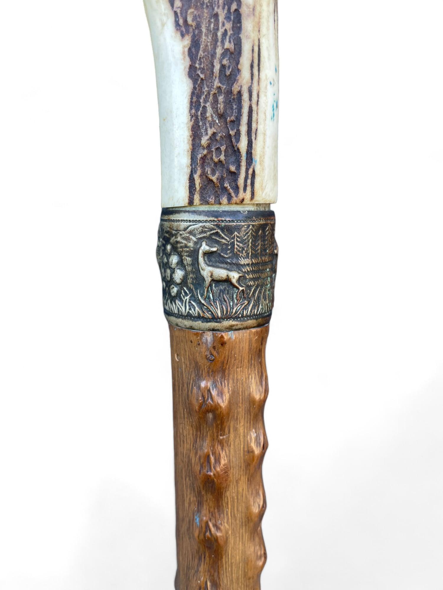 Antique Walking Stick with Roe Deer Horn For Sale 3
